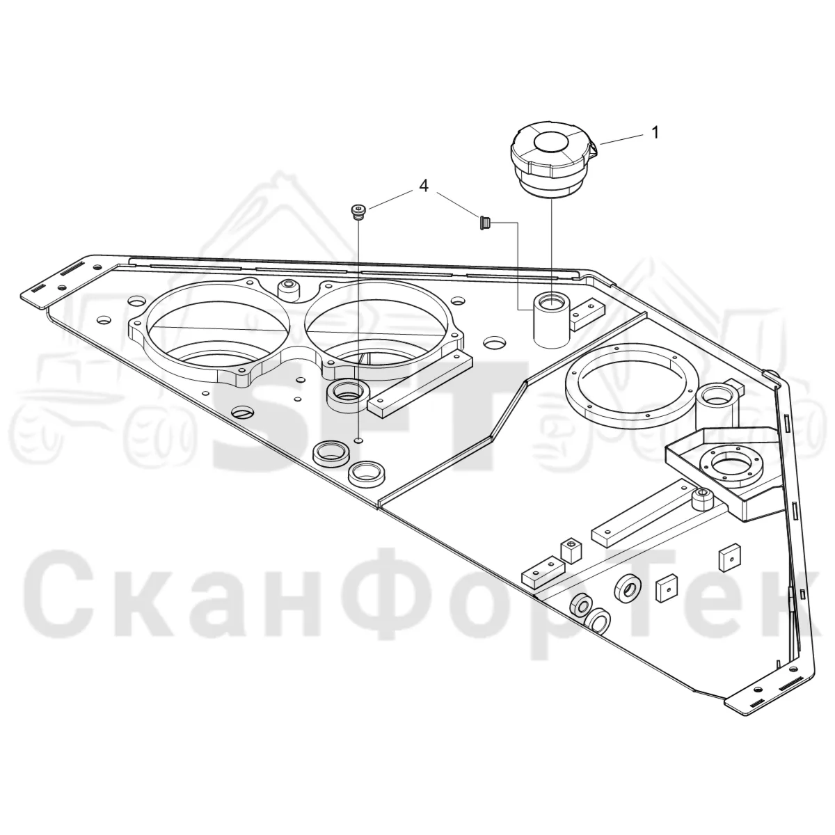Схема: Komatsu / Форвардер / 875 S/N 8750000010- / Каталог запасных частей / Гидравлика / Бак гидравлики / Воздушный фильтр