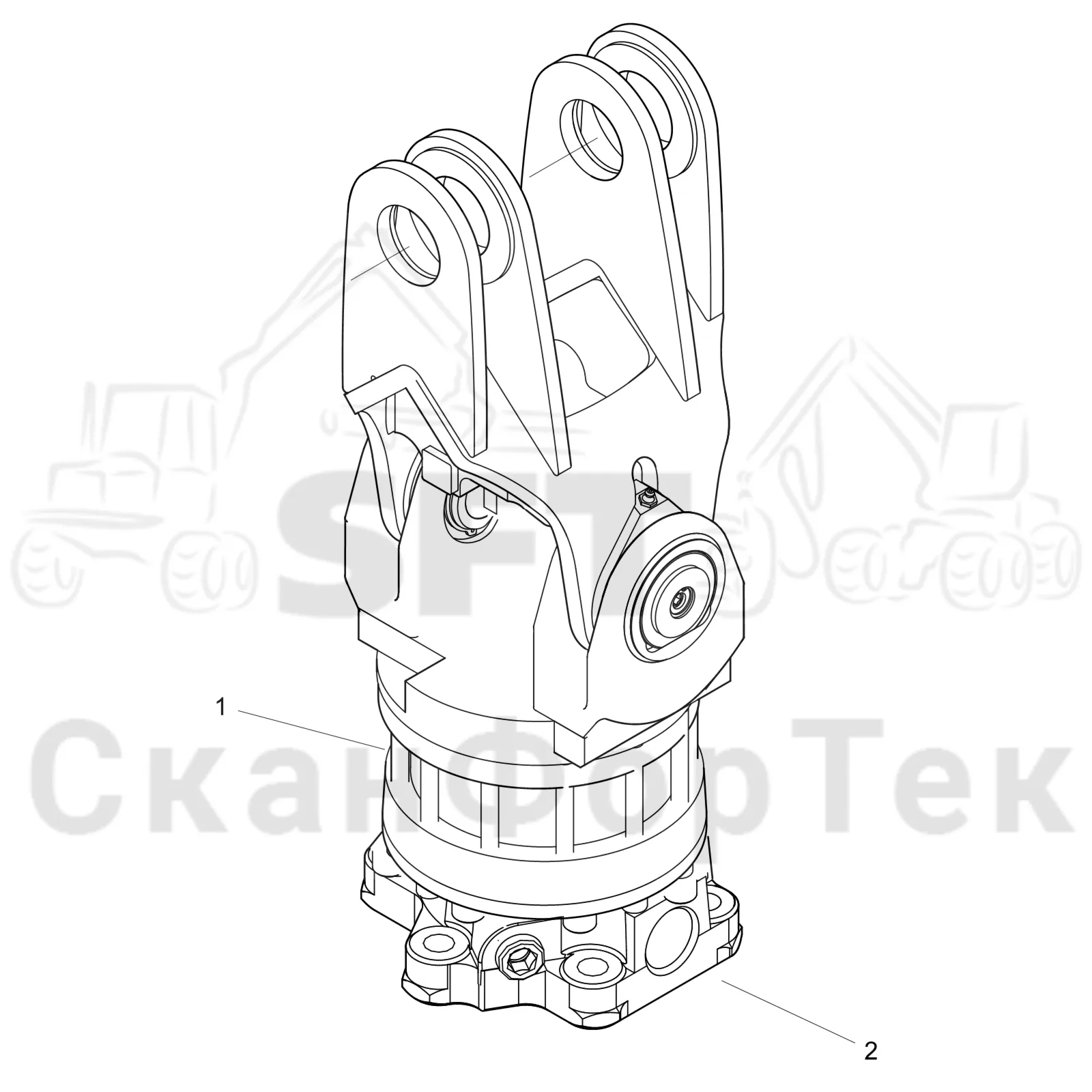 Схема: Komatsu / Форвардер / 855 S/N 8550022010- / Каталог запасных частей / Оборудование захвата / Поворотные устройства и звенья / Поворотное устройство G 141 Protec 2 торможение