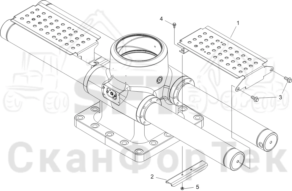 Схема: Komatsu / Форвардер / 875 S/N 8750000010- / Каталог запасных частей / Подъемный кран / Рабочая платформа / Рабочая платформа