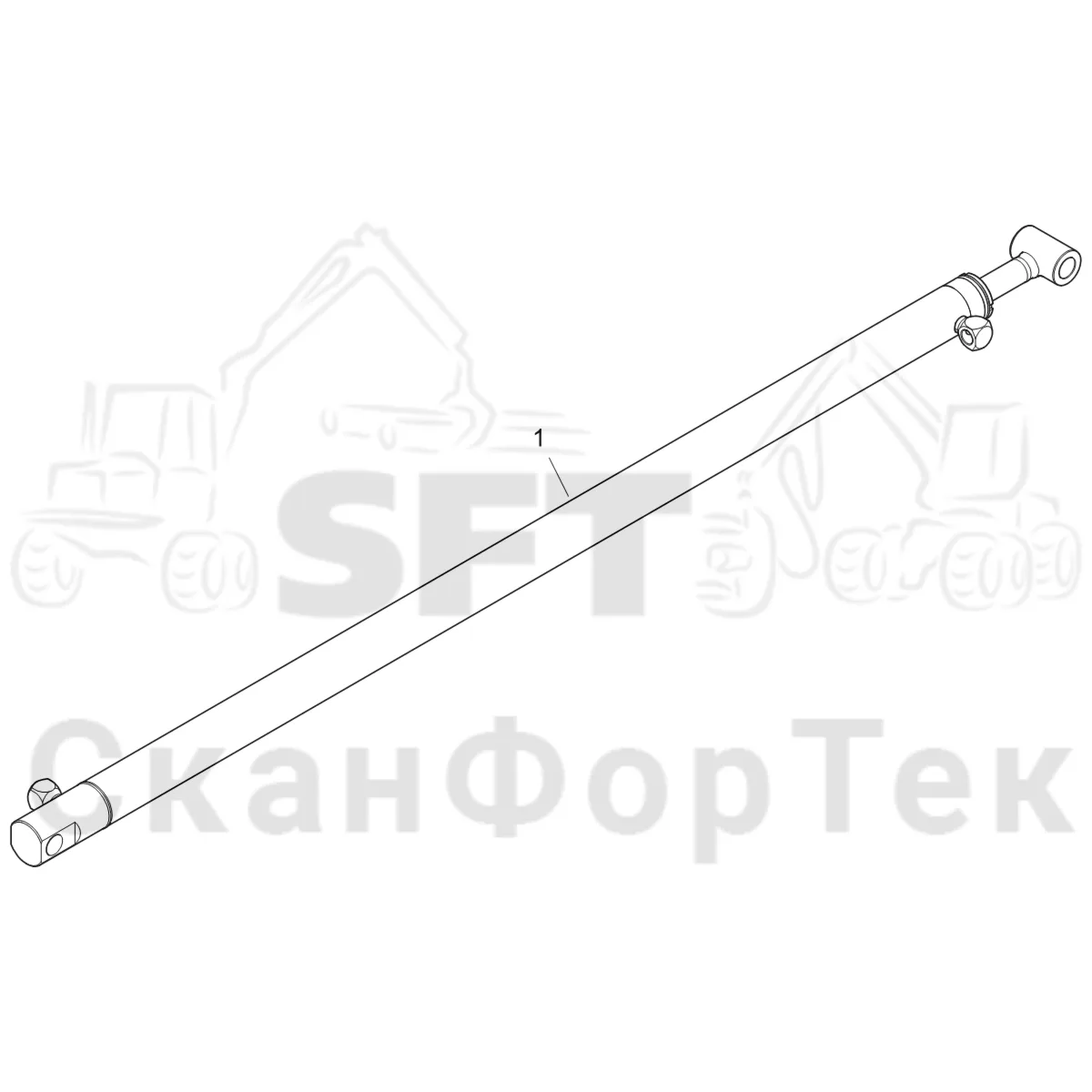 Схема: Komatsu / Форвардер / 895 / Каталог запасных частей / Подъемный кран / Стрела, наружная / Стрела, наружная  10 m / Телескопический цилиндр