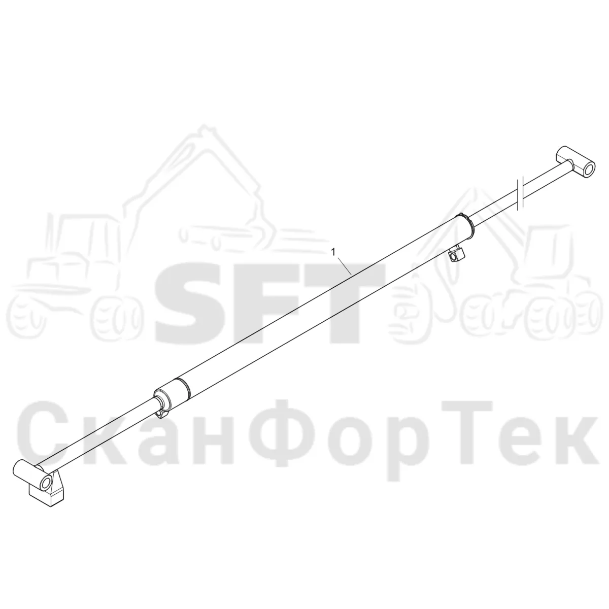 Схема: Komatsu / Форвардер / 895 S/N 8950011010- / Каталог запасных частей / Подъемный кран / Телескопический цилиндр / Телескопический цилиндр 7.5m