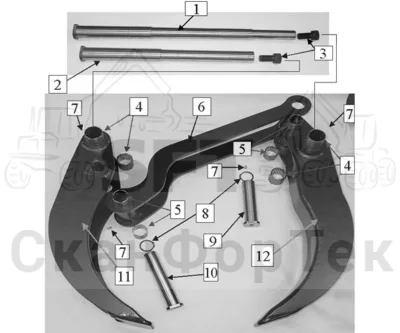 Схема: Valmet / Лесозаготовительные машины / Valmet 801 c / Valmet 801c Ch 11800- / Valmet 801c Ch 11800- / Каталог запасных частей / Лесозаготовительное оборудование / Головка лесозаготовительной машины / Valmet 330 / Каталог запасных частей / Обрезка сучьев / Оборудование захвата / Рычаги захвата