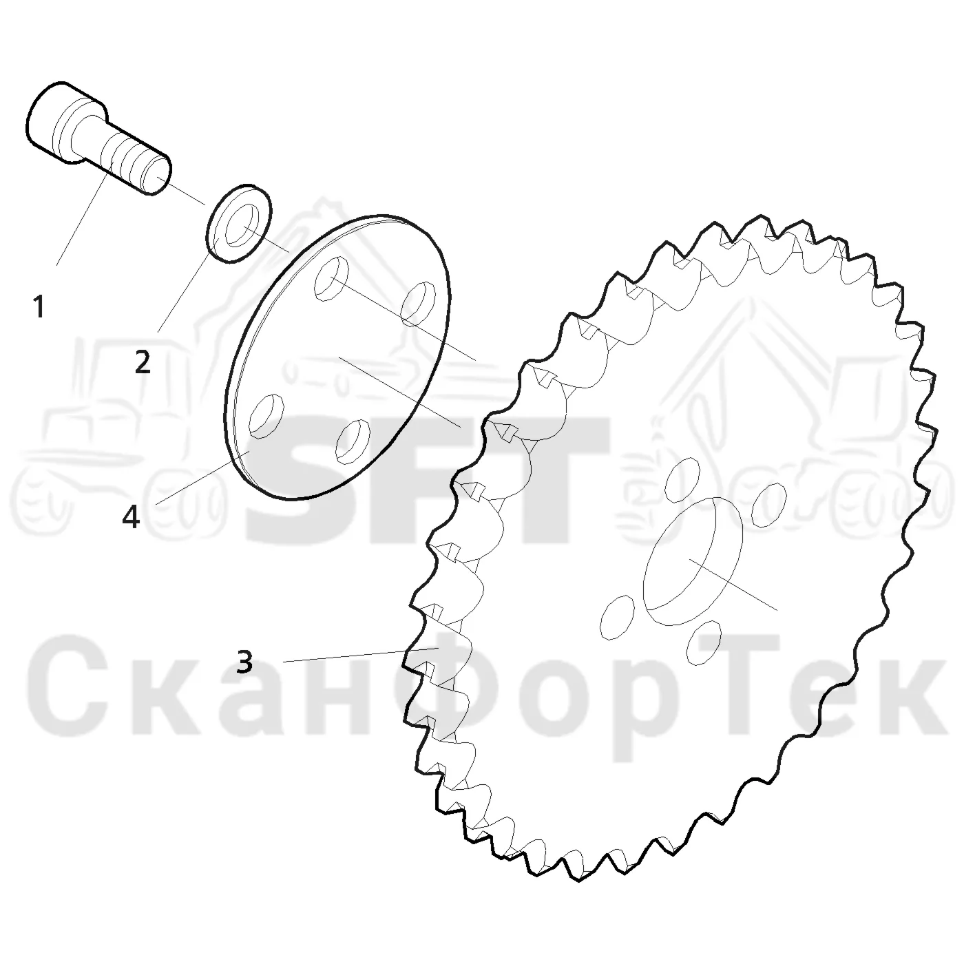 Схема: Valmet / Головки лесозаготовительной машины / Valmet 350.1 / Valmet 350.1 / Каталог запасных частей / Измерение / Измерение длины / Мерный ролик