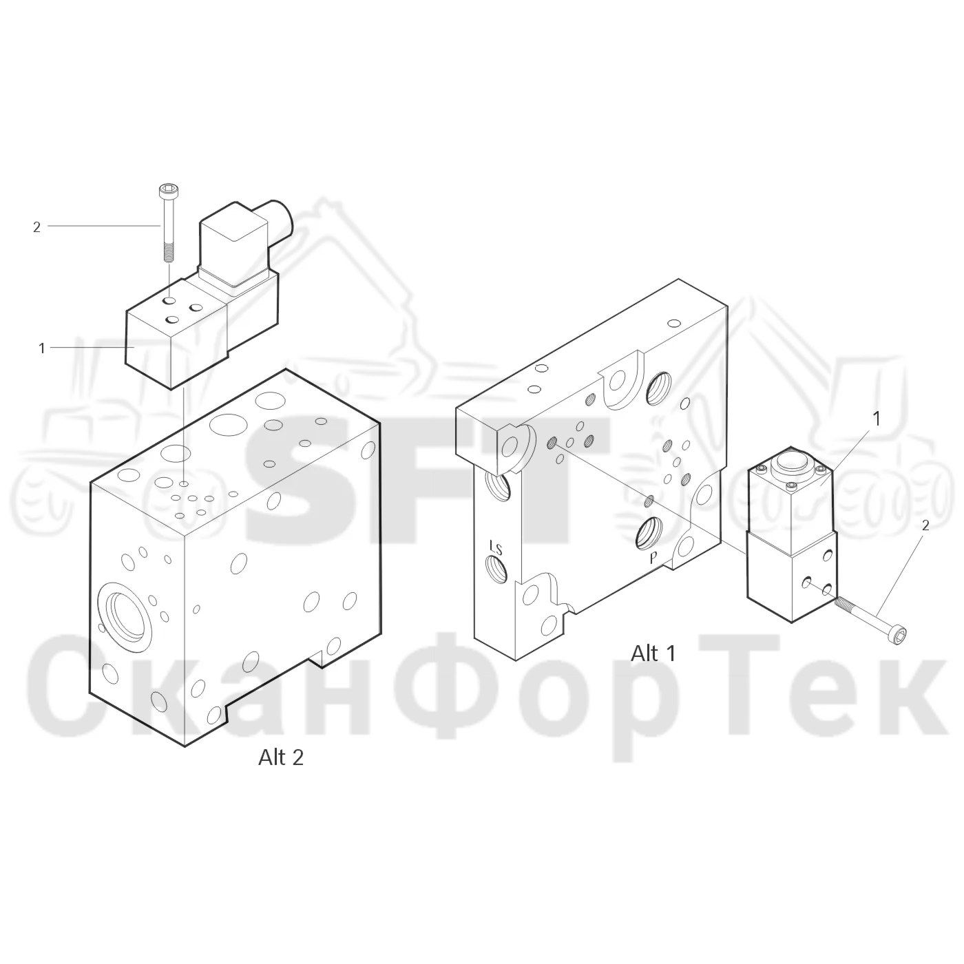 Схема: Valmet / Лесозаготовительные машины / Valmet 921 / Valmet 921 Ch 13271- / Valmet 921 Ch 13271- / Каталог запасных частей / Лесозаготовительное оборудование / Головка лесозаготовительной машины / Valmet 360 / Valmet 360 / Valmet 360 Ch 11541- / Каталог запасных частей / Гидравлический клапан / Левый концевой блок, вторая передача
