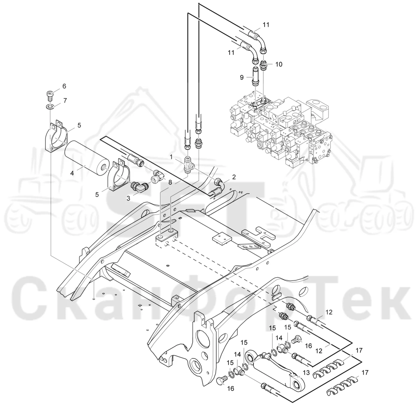 Схема: Valmet / Лесозаготовительные машины / Valmet 941.1 / Valmet 941.1 / Каталог запасных частей / Лесозаготовительное оборудование / Головка лесозаготовительной машины / Valmet 370.2 / Каталог запасных частей / Подача / Аккумуляторная батарея