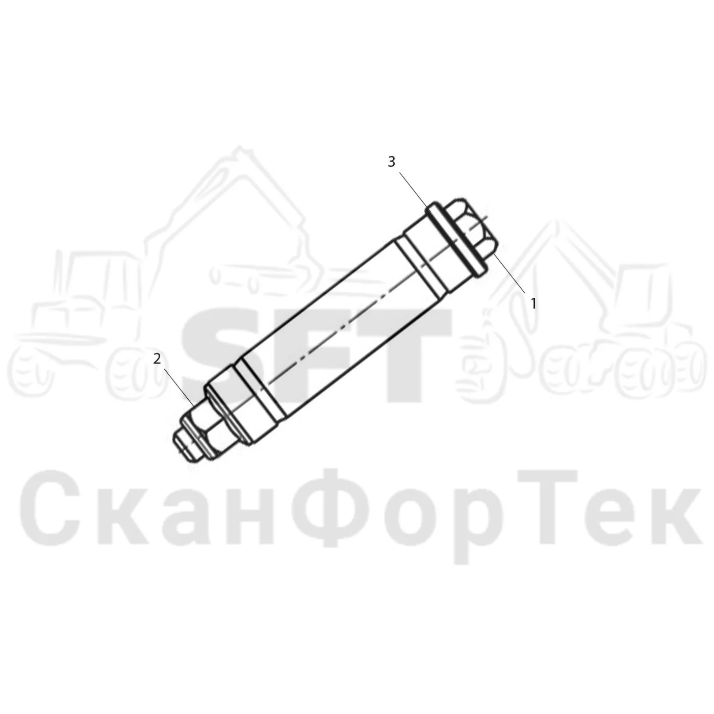 Схема: Komatsu / Лесозаготовительные машины / 911.5 / Каталог запасных частей / Лесозаготовительное оборудование / Головка лесозаготовительной машины / C93 / Каталог запасных частей / шасси / Звено подвески / Штифт
