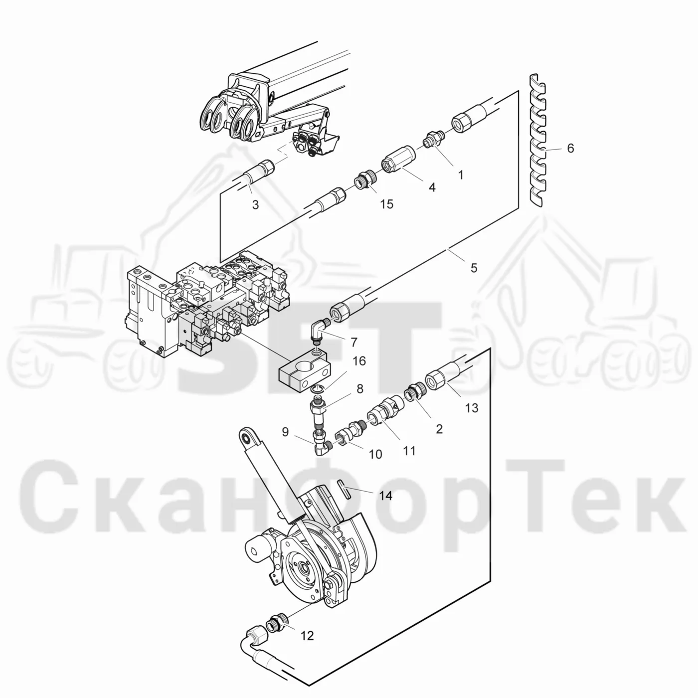 Схема: Komatsu / Лесозаготовительные машины / 931.1 / Каталог запасных частей / Лесозаготовительное оборудование / Головка лесозаготовительной машины / 365.1 / Каталог запасных частей / Резка / Корчевка пней / Корчевка пней CRH18