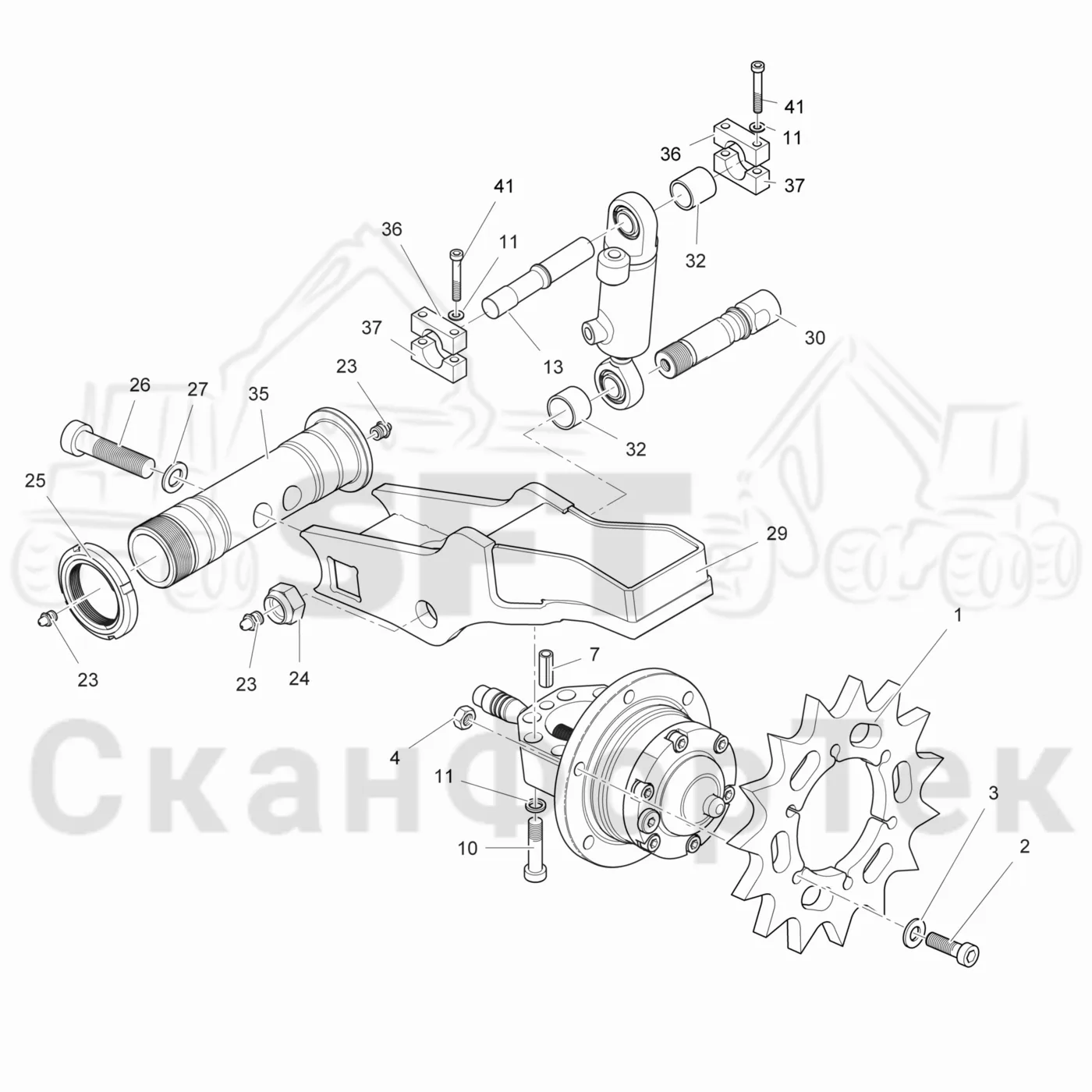 Схема: Komatsu / Головки лесозаготовительной машины / 300 Головки лесозаготовительной машины / 365 / Каталог запасных частей / Измерение / Измерение длины / Измерение длины
