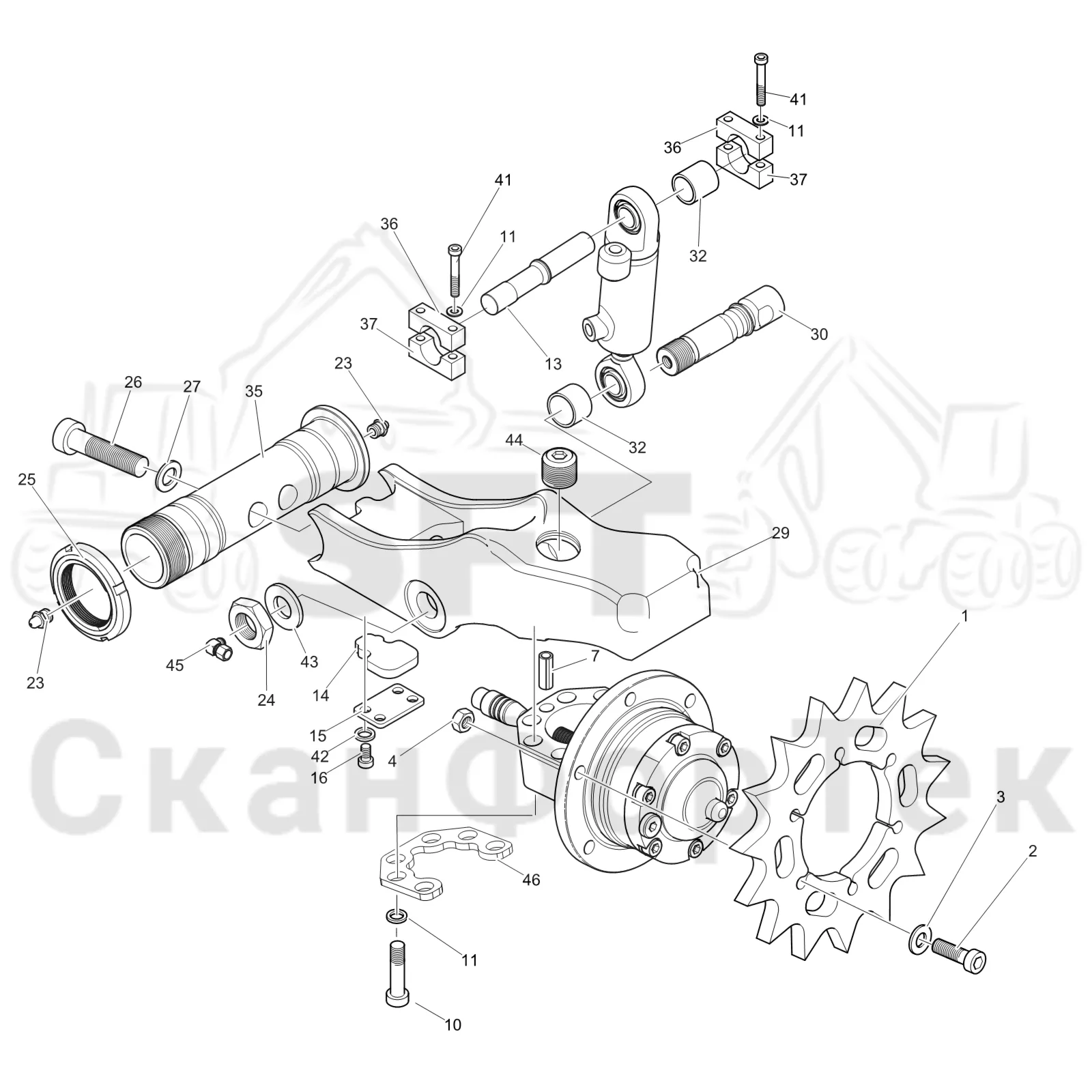 Схема: Komatsu / Лесозаготовительные машины / 931 S/N 9310021067- / Каталог запасных частей / Лесозаготовительное оборудование / Головка лесозаготовительной машины / 365.1 / Каталог запасных частей / Измерение / Измерение длины / Измерение длины