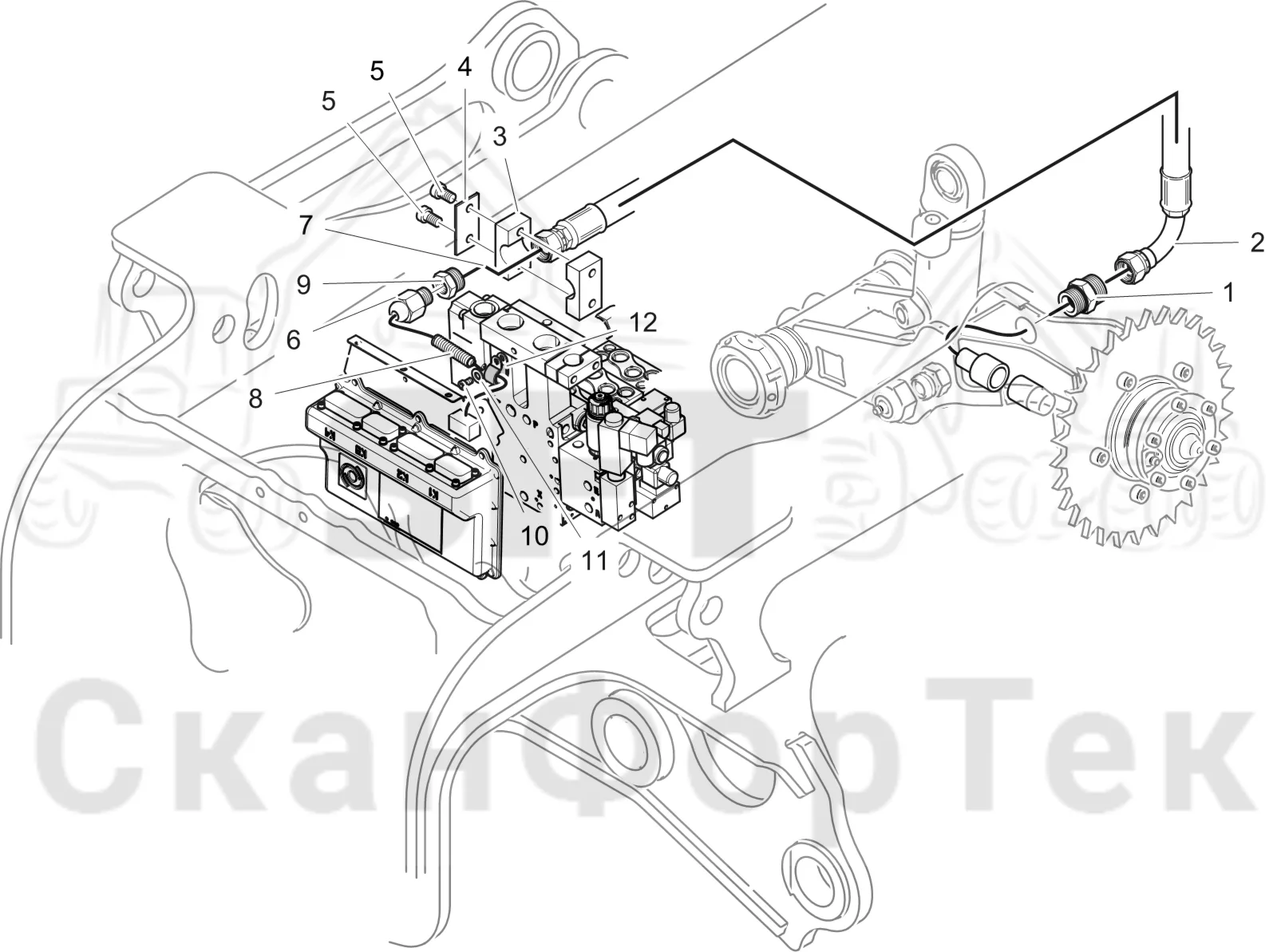 Схема: Komatsu / Головки лесозаготовительной машины / 300 Головки лесозаготовительной машины / 365.1 / Каталог запасных частей / Измерение / Измерение длины / Электрооборудование измерения длины