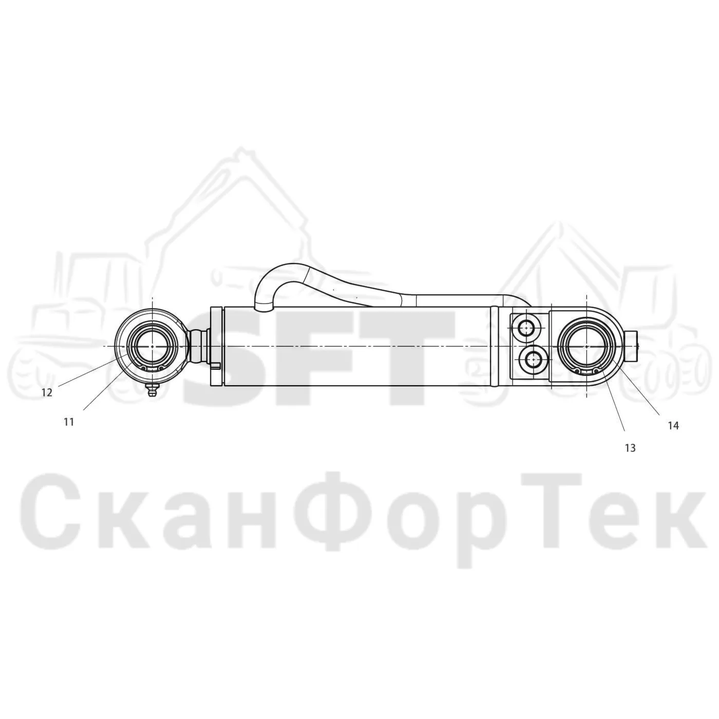 Схема: Komatsu / Лесозаготовительные машины / 931.1 / Каталог запасных частей / Лесозаготовительное оборудование / Головка лесозаготовительной машины / 365 / Каталог запасных частей / Валка леса / Валочное гидравлическое оборудование 3650001361- / Запасные части цилиндра
