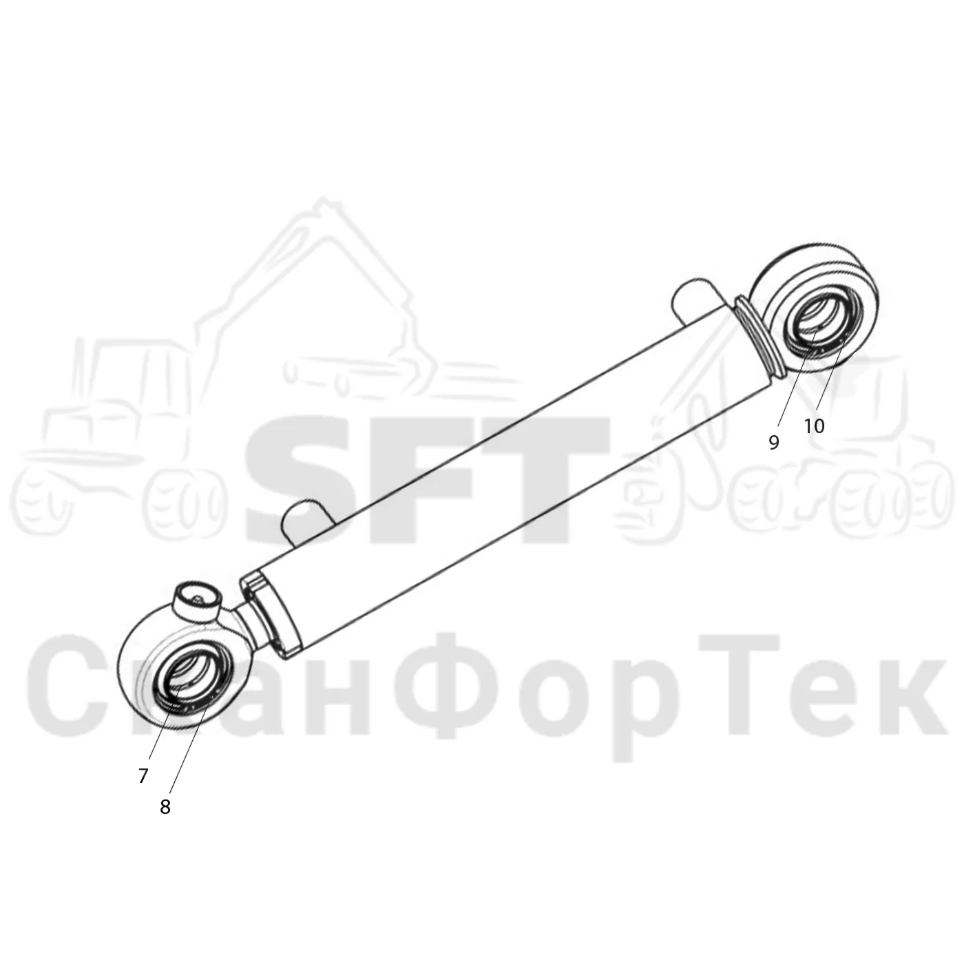 Схема: Komatsu / Головки лесозаготовительной машины / 300 Головки лесозаготовительной машины / 378 / Каталог запасных частей / Резка / Гидравлическое устройство резки, шасси / Запасные части цилиндра