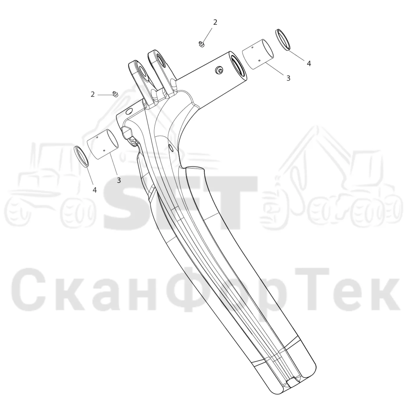 Схема: Komatsu / Лесозаготовительные машины / 951 S/N 9510004367- / Каталог запасных частей / Лесозаготовительное оборудование / Головка лесозаготовительной машины / C202E / Каталог запасных частей / Обрезка сучьев / Сучкорезные ножи / Запчасть