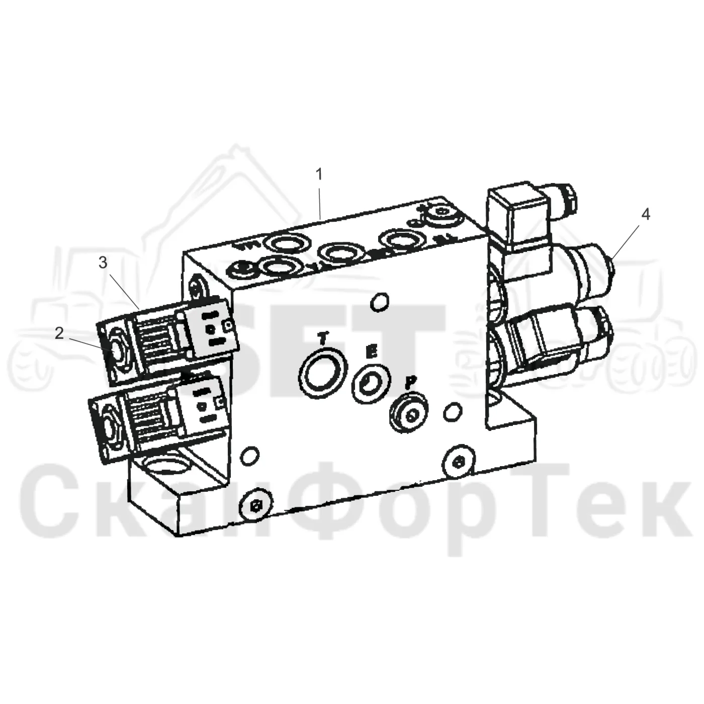 Схема: Komatsu / Головки лесозаготовительной машины / C Головки лесозаготовительной машины / C202 / Каталог запасных частей / Гидравлический клапан / Узел клапана / Торцевая секция L90
