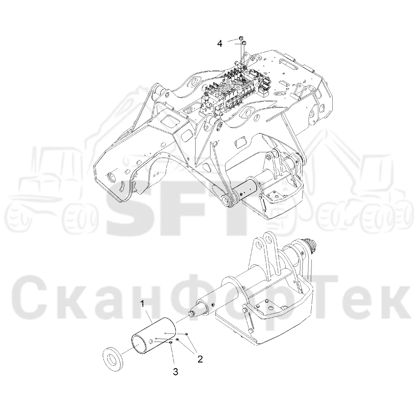 Схема: Komatsu / Головки лесозаготовительной машины / 300 Головки лесозаготовительной машины / 398 / Каталог запасных частей / Обрезка сучьев / Задние сучкорезные ножи / Без Задние сучкорезные ножи
