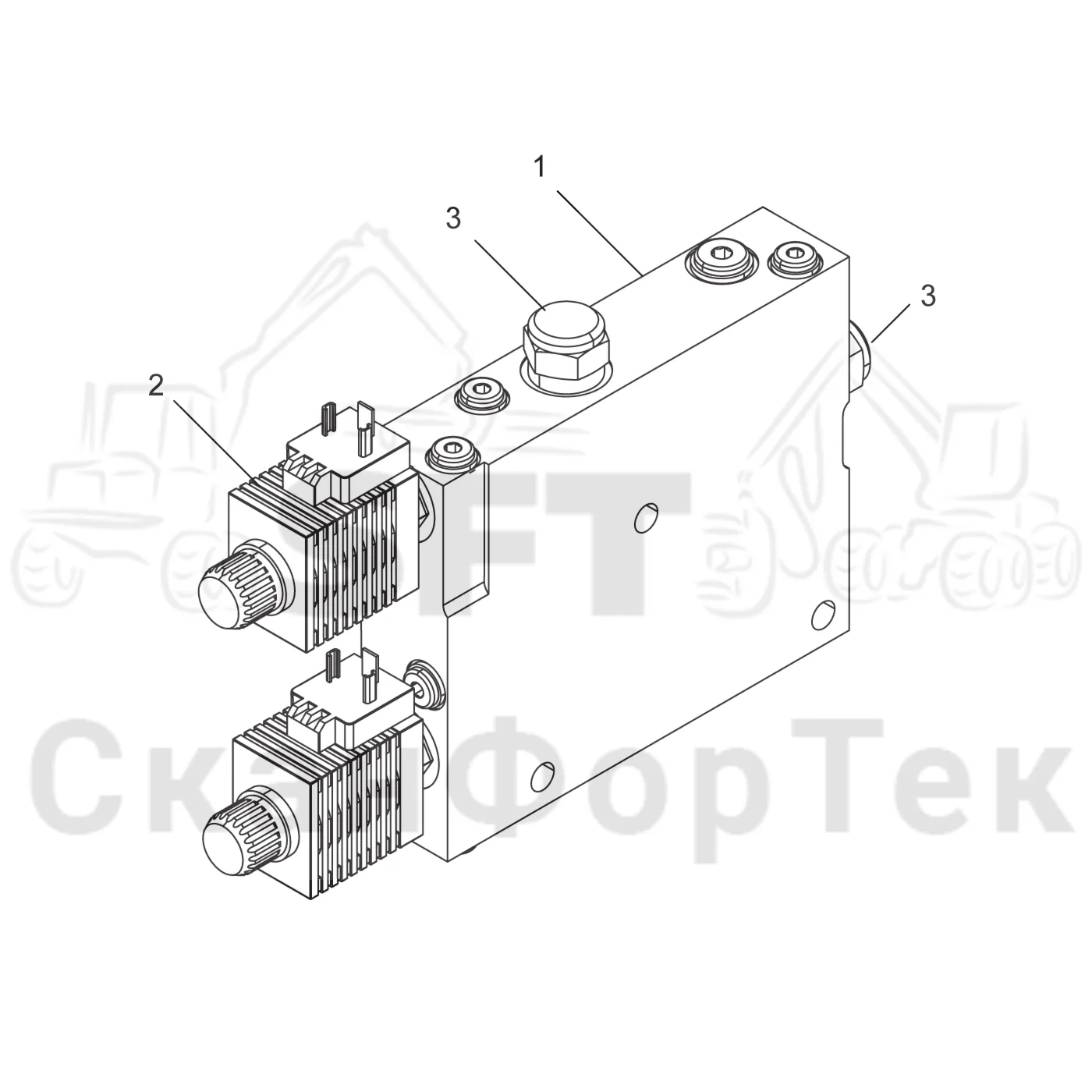 Схема: Komatsu / Головки лесозаготовительной машины / 300 Головки лесозаготовительной машины / 398 / Каталог запасных частей / Гидравлический клапан / Узел клапана / M16 Блок