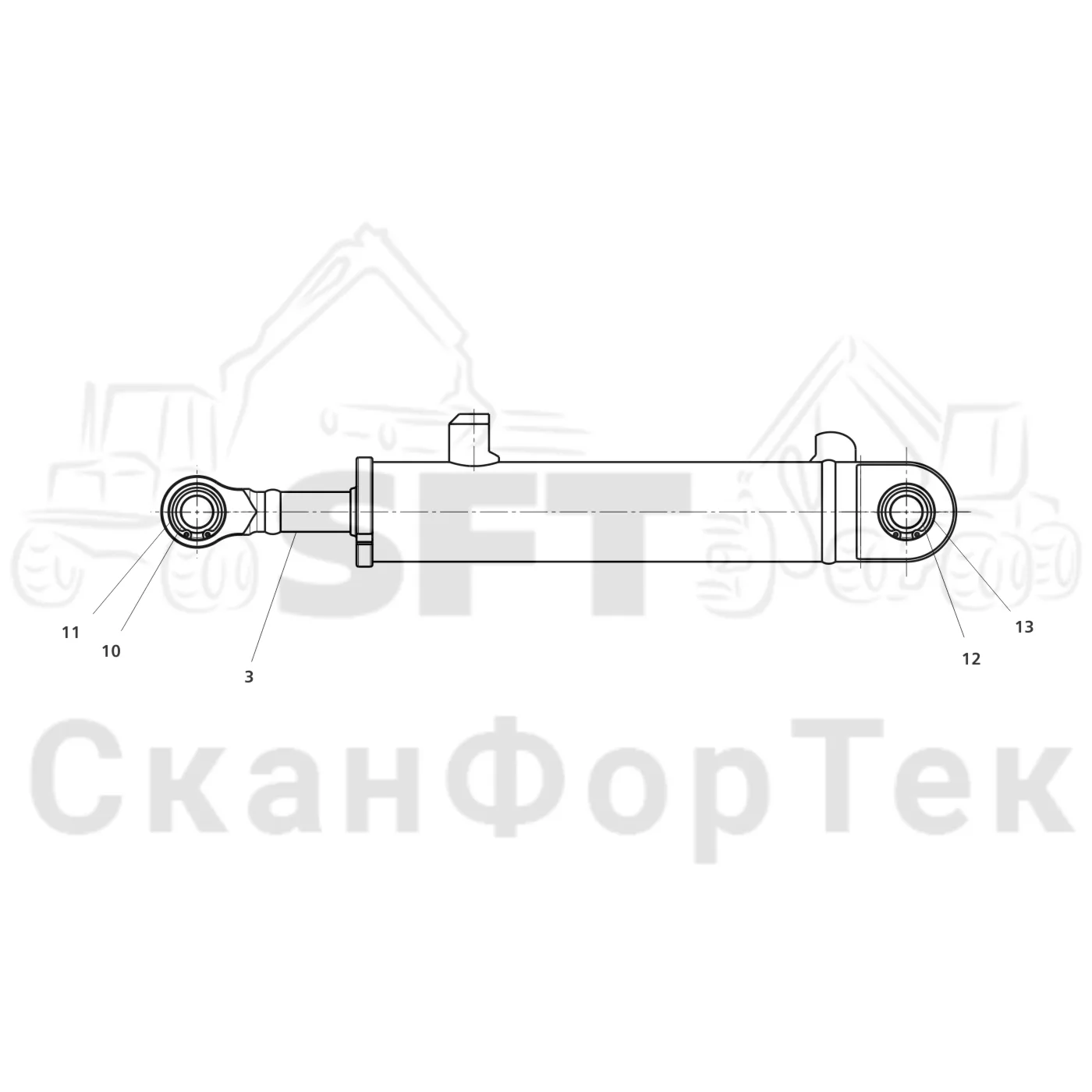 Схема: Komatsu / Лесозаготовительные машины / 911 S/N 9112062167- / Каталог запасных частей / Лесозаготовительное оборудование / Головка лесозаготовительной машины / 365.1 / Каталог запасных частей / Резка / Гидравлическое устройство резки, шасси / Запасные части цилиндра