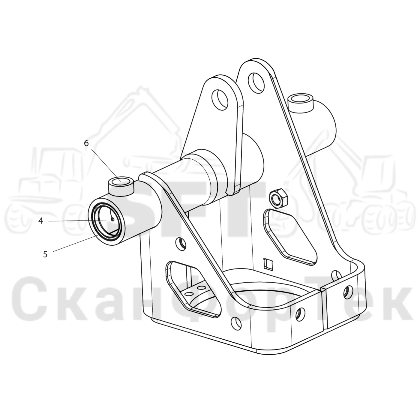 Схема: Komatsu / Лесозаготовительные машины / 901 S/N 9010053267- / Каталог запасных частей / Лесозаготовительное оборудование / Головка лесозаготовительной машины / C93 / Каталог запасных частей / Подача / шасси подающего ролика / Стеллаж двигателя