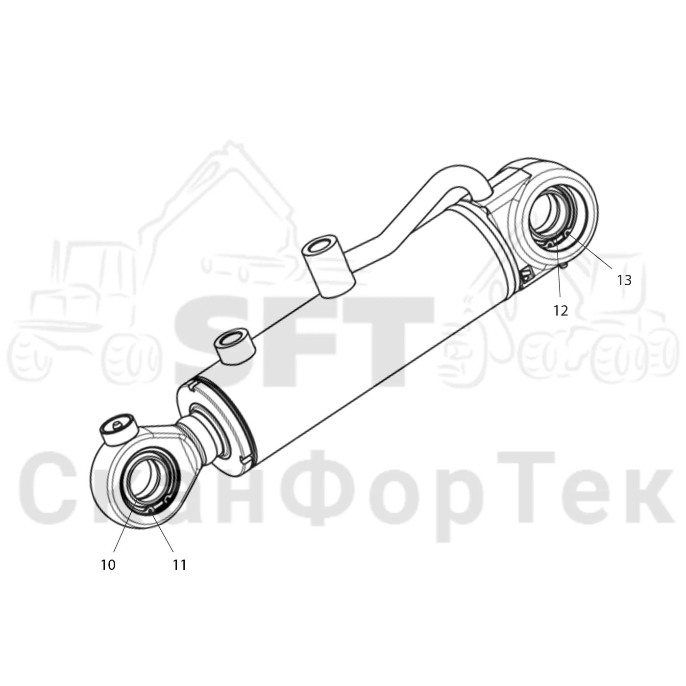 Схема: Komatsu / Лесозаготовительные машины / 901 S/N 9010053267- / Каталог запасных частей / Лесозаготовительное оборудование / Головка лесозаготовительной машины / C93 / Каталог запасных частей / Подача / Гидравлика открывания и закрывания роликов подачи / Запасные части цилиндра