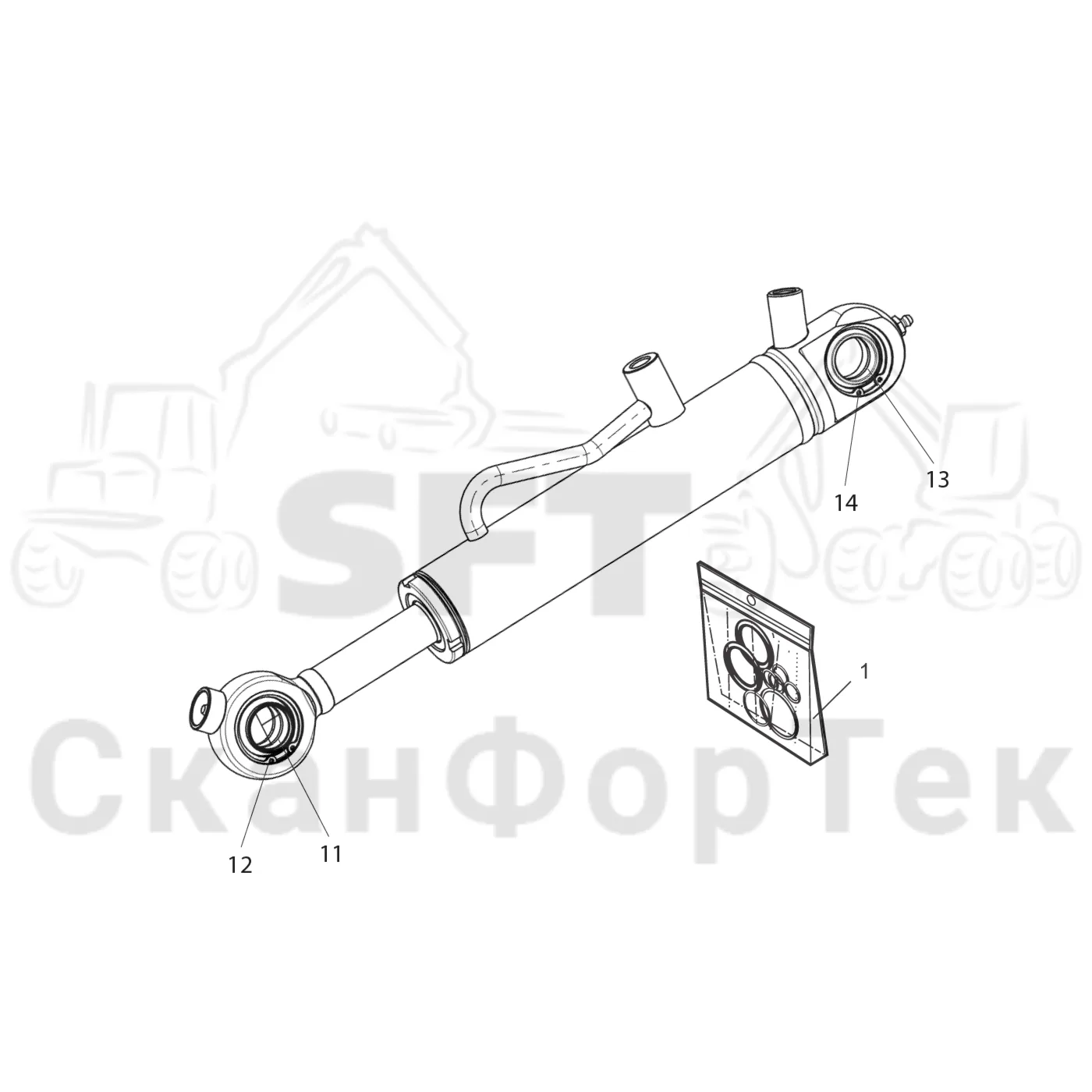 Схема: Komatsu / Лесозаготовительные машины / 911 S/N 9110062167- / Каталог запасных частей / Лесозаготовительное оборудование / Головка лесозаготовительной машины / C144 / Каталог запасных частей / Обрезка сучьев / Задние сучкорезные ножи / Запасные части цилиндра