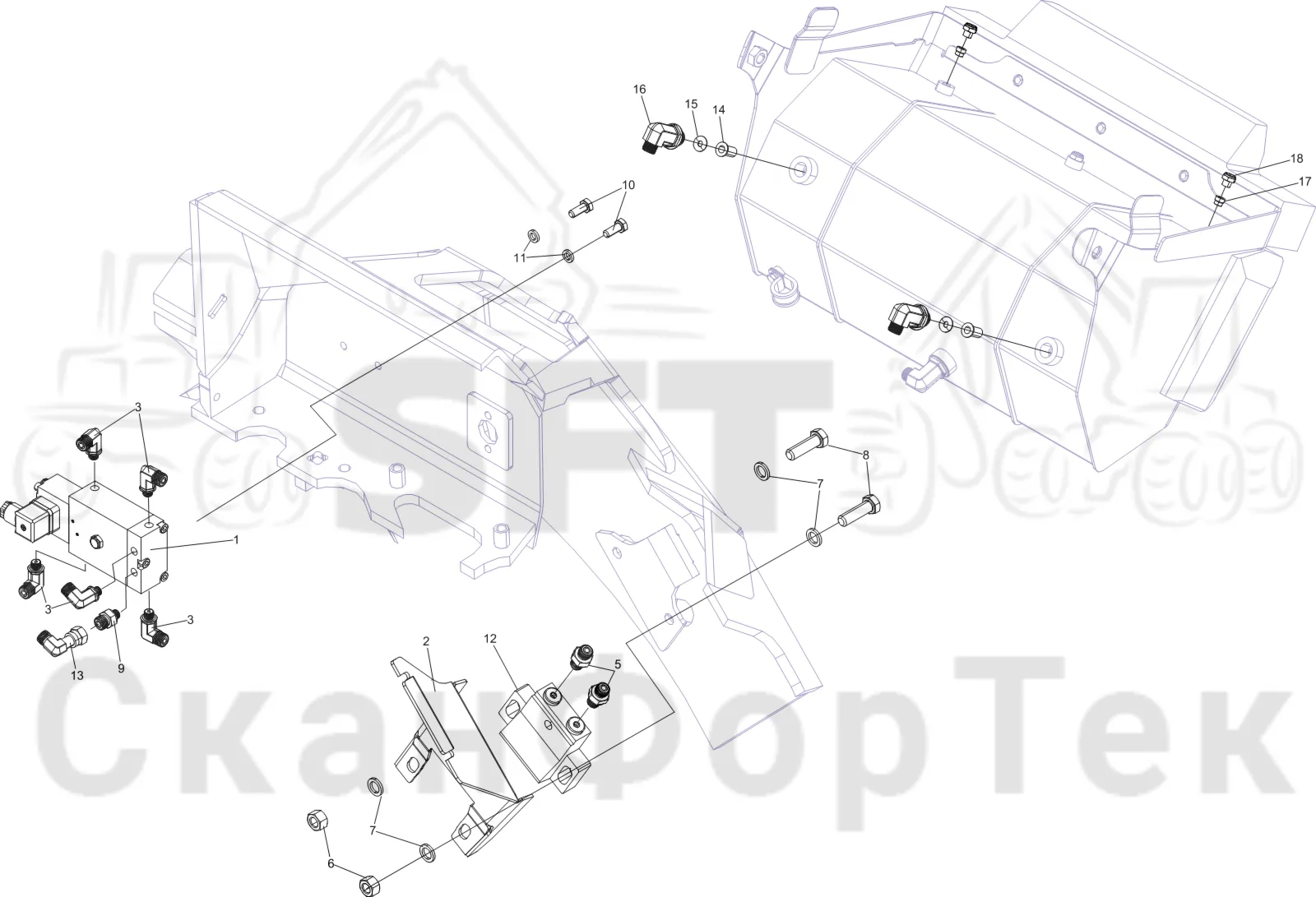 Схема: Komatsu / Лесозаготовительные машины / 911 S/N 9110062167- / Каталог запасных частей / Лесозаготовительное оборудование / Головка лесозаготовительной машины / C144 / Каталог запасных частей / Резка / Цветовая маркировка / Цветовая маркировка