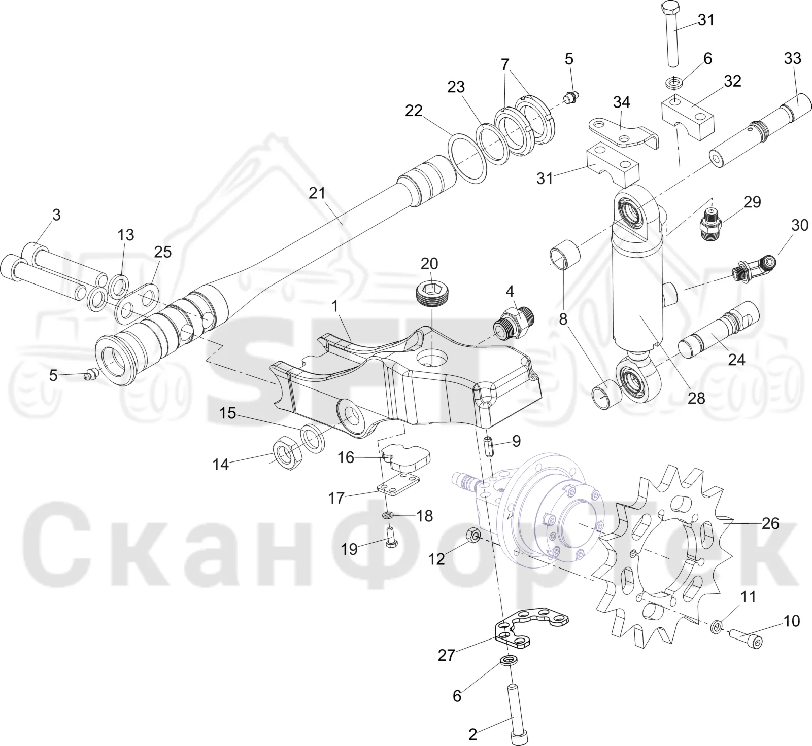 Схема: Komatsu / Лесозаготовительные машины / 931 S/N 9310021067- / Каталог запасных частей / Лесозаготовительное оборудование / Головка лесозаготовительной машины / C144 / Каталог запасных частей / Измерение / Измерение длины / Измерение длины