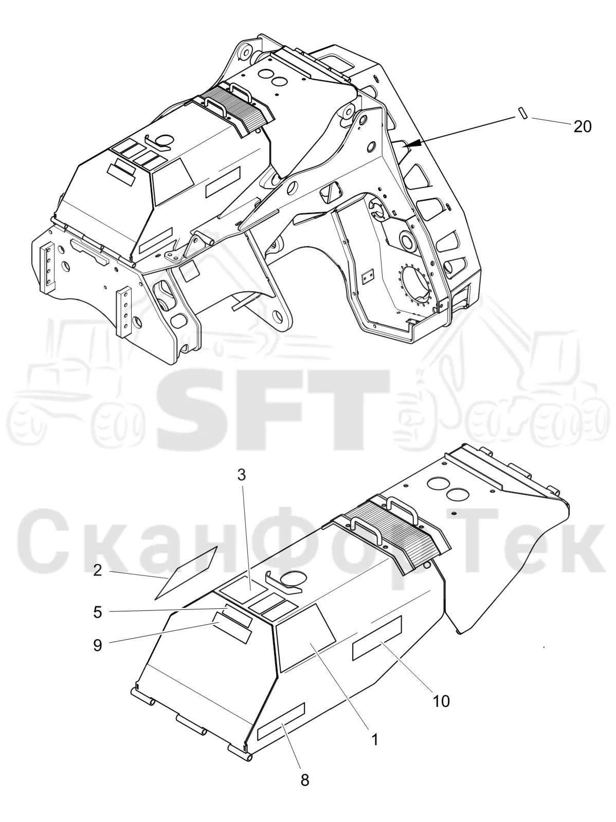 Схема: Komatsu / Головки лесозаготовительной машины / C Головки лесозаготовительной машины / C283 / Каталог запасных частей / шасси / Бирки / Комплект бирок