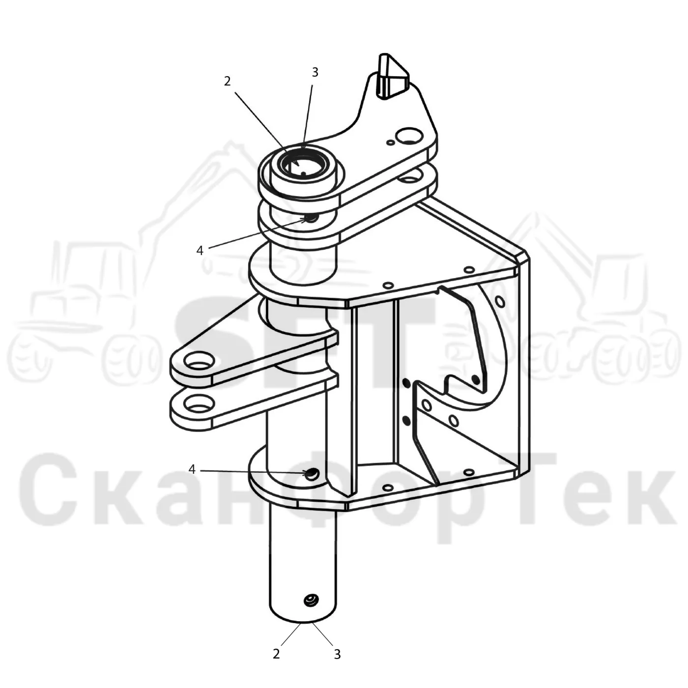 Схема: Komatsu / Головки лесозаготовительной машины / C Головки лесозаготовительной машины / C283 / Каталог запасных частей / Подача / шасси подающего ролика / Стеллаж двигателя