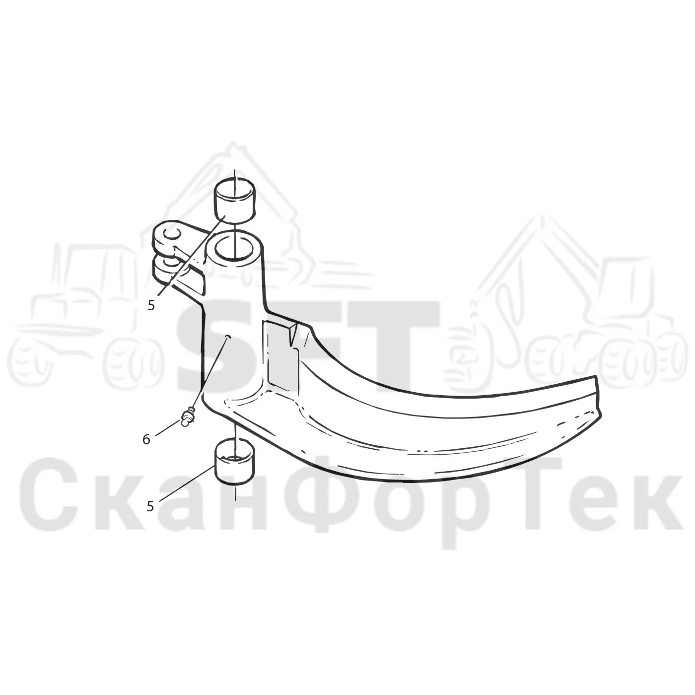 Схема: Komatsu / Лесозаготовительные машины / 911.5 / Каталог запасных частей / Лесозаготовительное оборудование / Головка лесозаготовительной машины / S92 / Каталог запасных частей / Обрезка сучьев / Передние сучкорезные ножи / Втулка