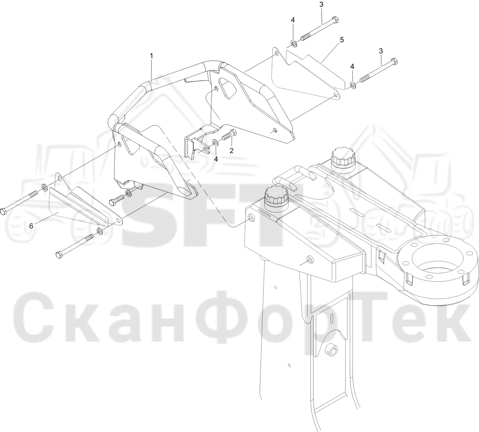 Схема: Komatsu / Лесозаготовительные машины / 911 S/N 9112062167- / Каталог запасных частей / Лесозаготовительное оборудование / Головка лесозаготовительной машины / S132 / Каталог запасных частей / Резка / Цветовая маркировка / защита