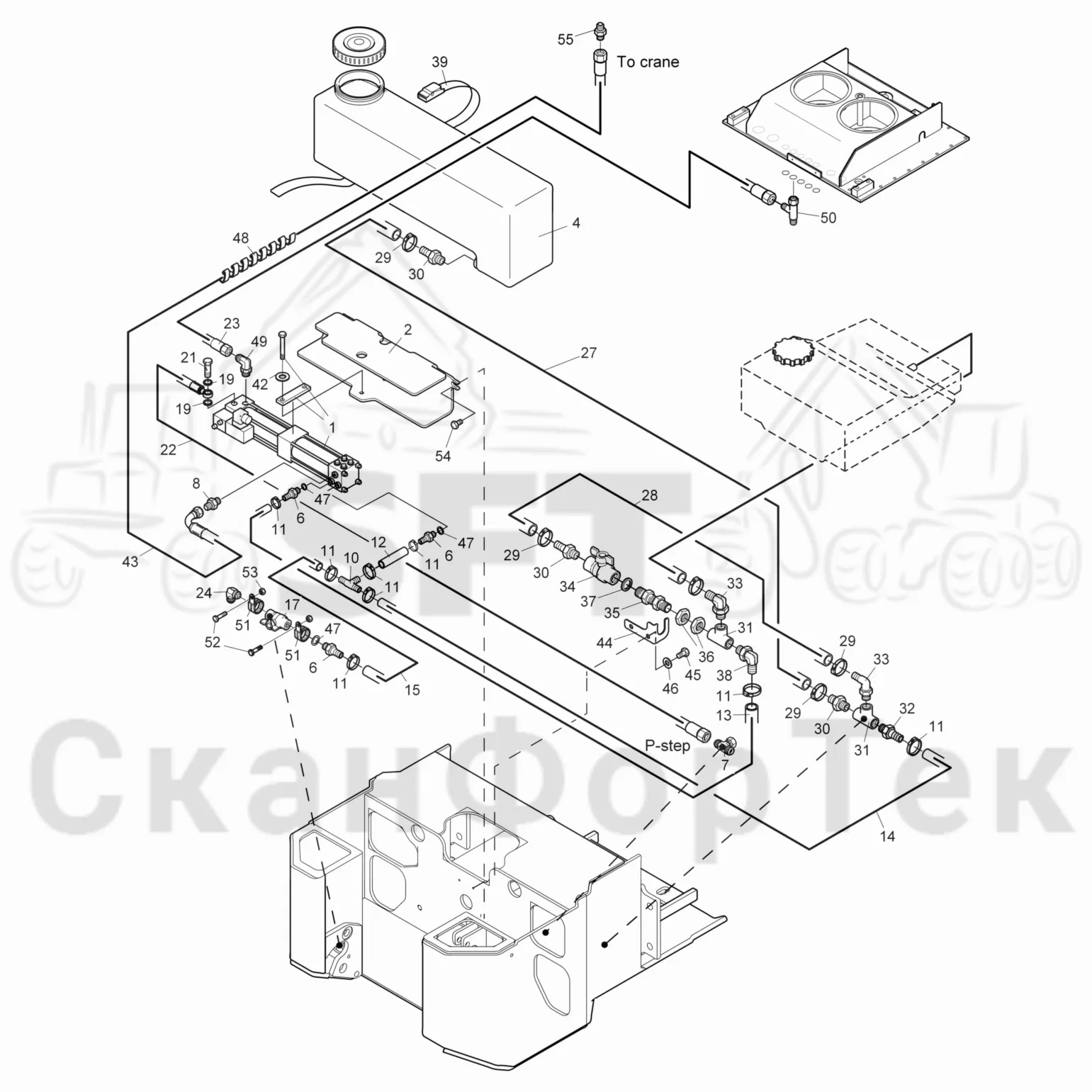 Схема: Valmet / Лесозаготовительные машины / Valmet 931 / Valmet 931 / Каталог запасных частей / Лесозаготовительное оборудование / Лесозаготовительное оборудование / Корчевка пней Гидравлика
