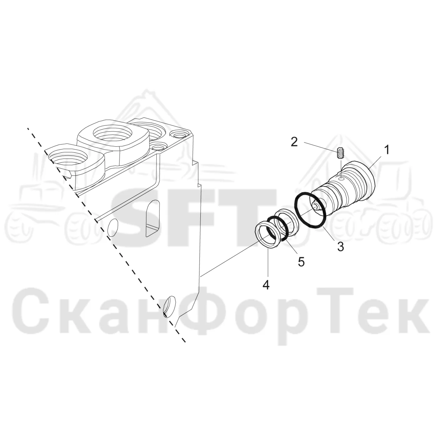 Схема: Komatsu / Лесозаготовительные машины / 931 S/N 9310021067- / Каталог запасных частей / Лесозаготовительное оборудование / Головка лесозаготовительной машины / S172 / Каталог запасных частей / Гидравлический клапан / Узел клапана / Компенсатор K170