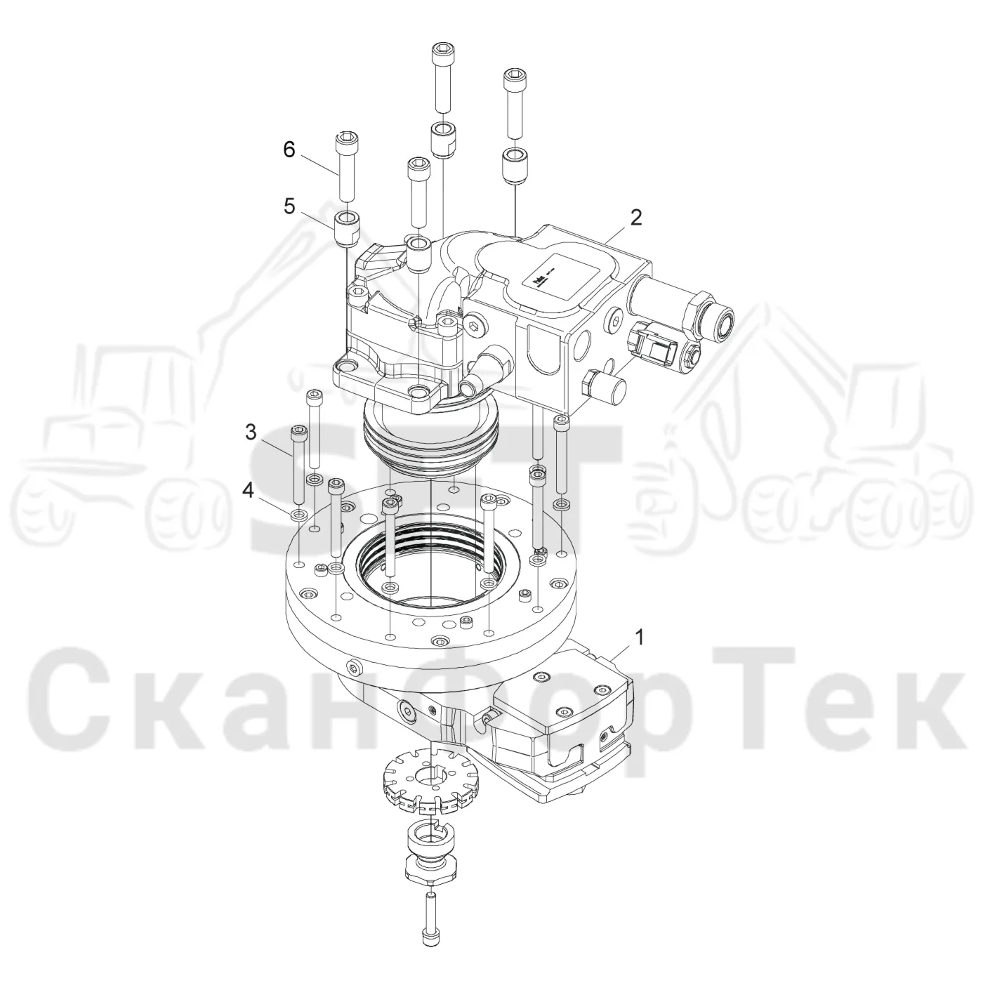 Схема: Komatsu / Головки лесозаготовительной машины / S Головки лесозаготовительной машины / S82 / Каталог запасных частей / Резка / Устройство резки/Автоматический натяжитель цепи / Устройство резки