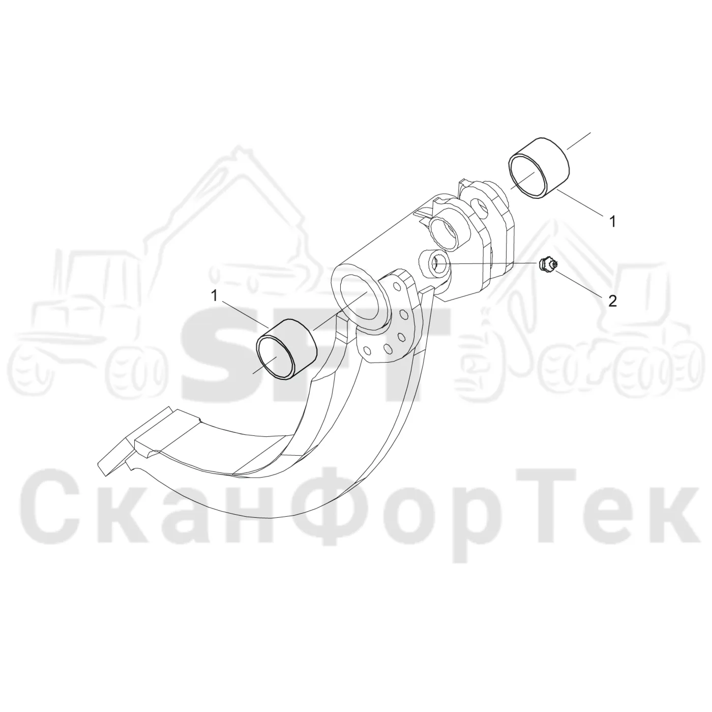Схема: Komatsu / Головки лесозаготовительной машины / S Головки лесозаготовительной машины / S82 / Каталог запасных частей / Измерение / Измерение диаметра 4-point / Втулка
