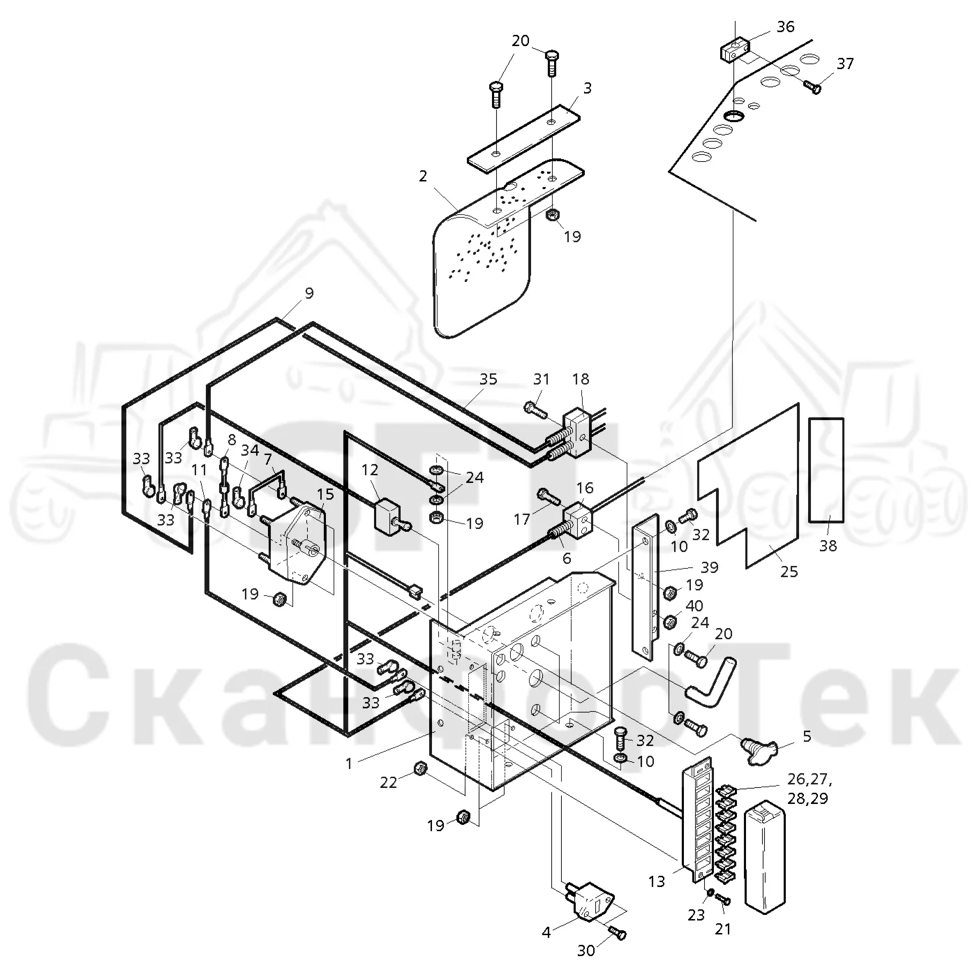 Схема: Valmet / Форвардер / Valmet 830.3 / Valmet 830.3 / Каталог запасных частей / шасси / Электрический Оборудование / Разъединитель аккумуляторной батареи