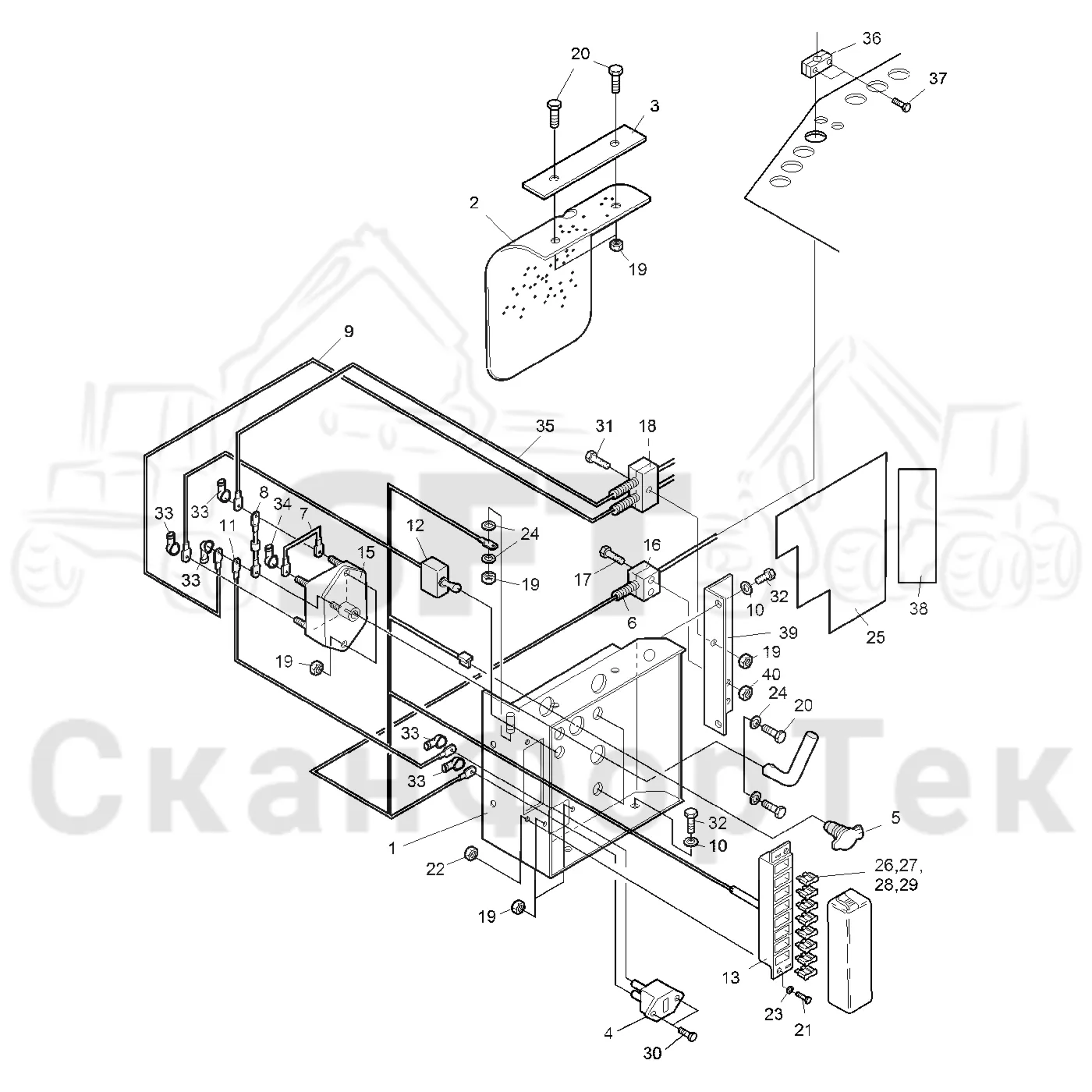Схема: Komatsu / Форвардер / 830.3 / Каталог запасных частей / шасси / Электрический Оборудование / Разъединитель аккумуляторной батареи / Разъединитель аккумуляторной батареи 8300031751-