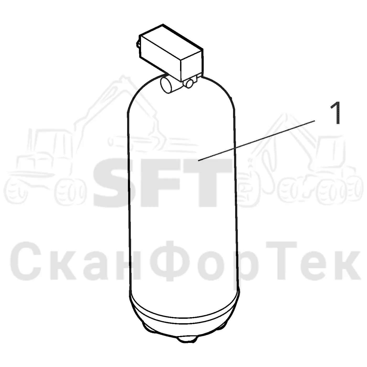 Схема: Valmet / Форвардер / Valmet 860.4 / Valmet 860.4 / Каталог запасных частей / шасси / Пожаротушение / Трубопровод пожаротушения / Контейнер