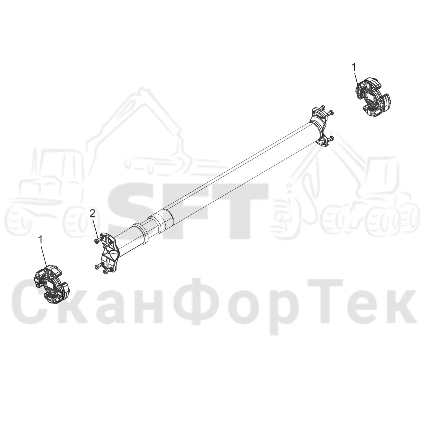 Схема: Valmet / Форвардер / Valmet 830.3 / Valmet 830.3 / Каталог запасных частей / Коробка передач / Карданная передача / Карданная передача / Карданный шарнир