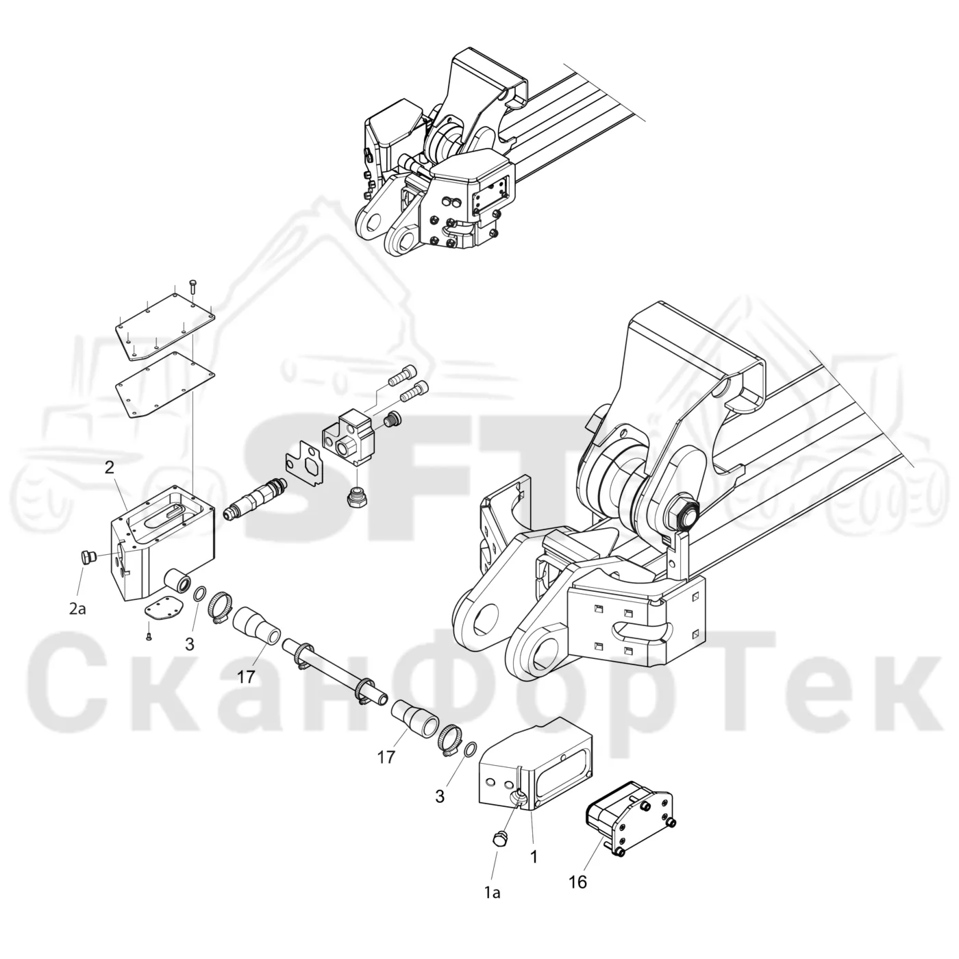 Схема: Komatsu / Форвардер / 860.4 / Каталог запасных частей / Подъемный кран / Подъемный кран Взвешивающее устройство / Сборочный комплект / Запчасть