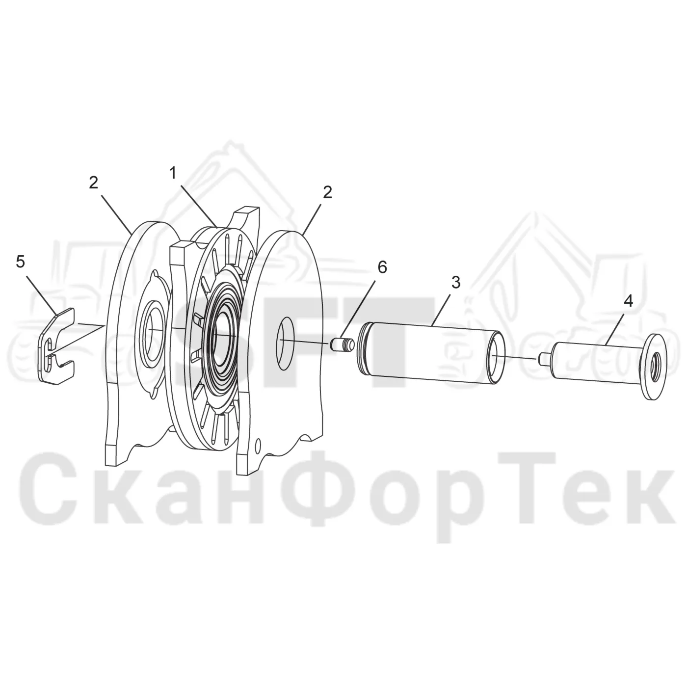 Схема: Komatsu / Форвардер / 840.4 / Каталог запасных частей / Оборудование захвата / Поворотные устройства / Rotator G 141 SemiProtec / Тормоз