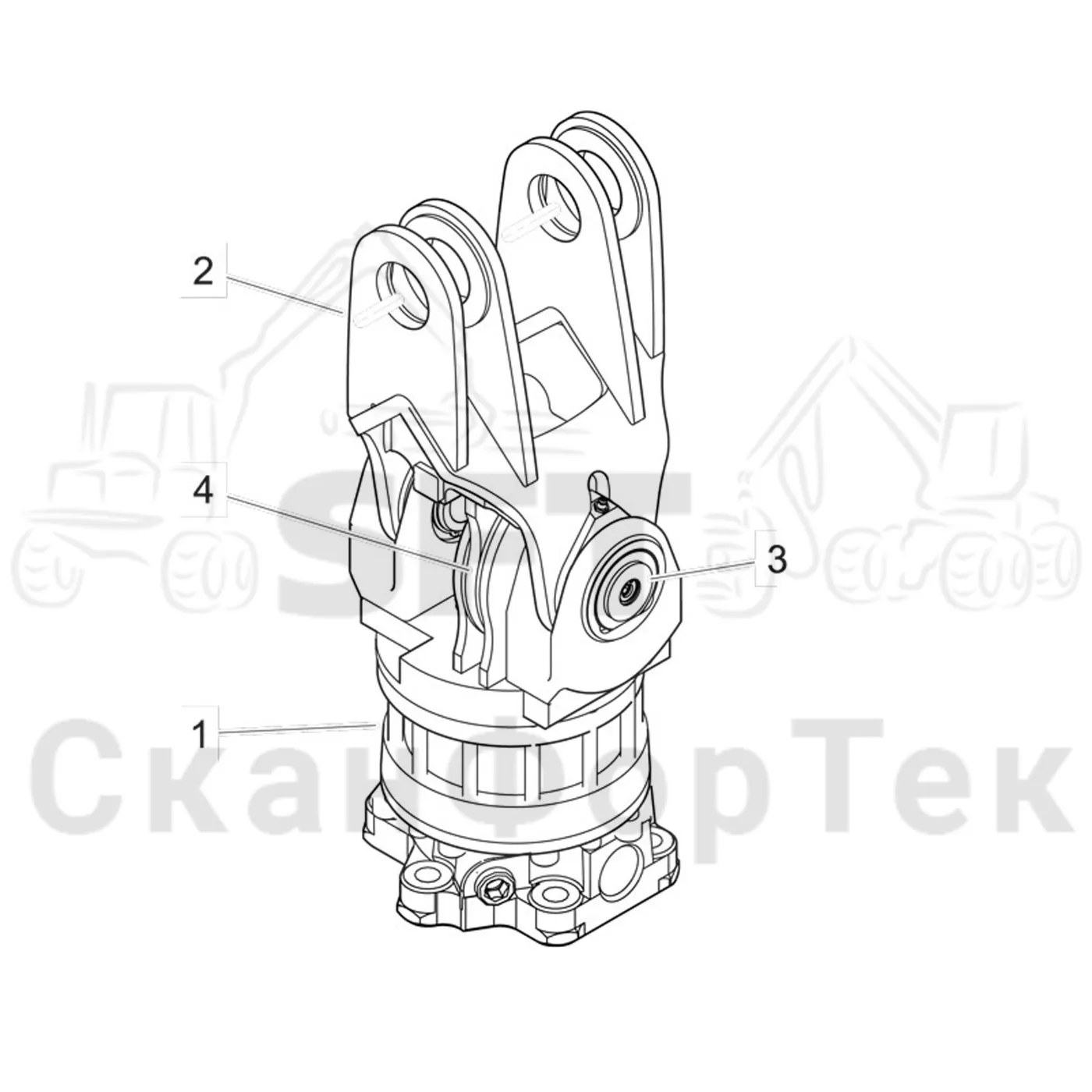 Схема: Komatsu / Форвардер / 860.4 / Каталог запасных частей / Оборудование захвата / Поворотные устройства / Поворотное устройство G 121 Protec 1 торможение / Поворотное устройство G 121 Protec 1 торможение