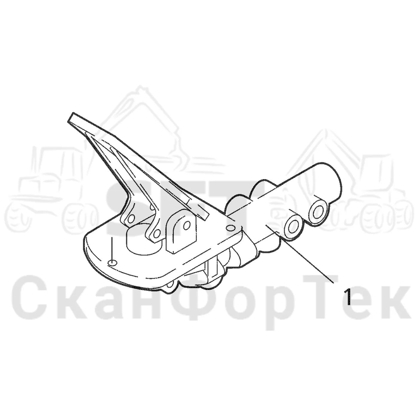 Схема: Valmet / Форвардер / Valmet 890.3 / Valmet 890.3 / Каталог запасных частей / Тормоза / Тормоза на 8 колес / Тормозная система / Педаль