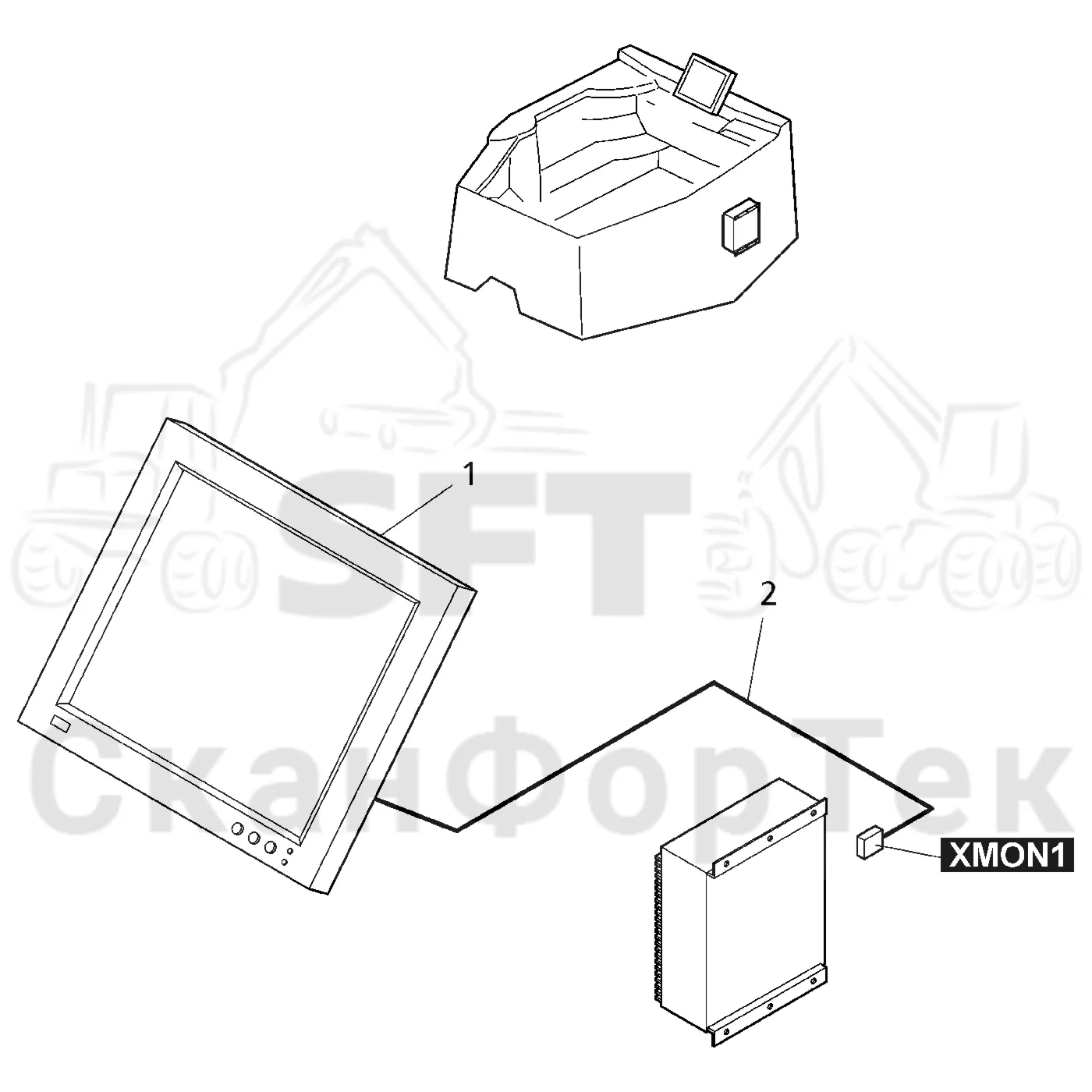Схема: Komatsu / Форвардер / 840TX / Каталог запасных частей / Система управления / Компьютеры / Электрический набор PC X / Электрический набор PC X20  8401000382-