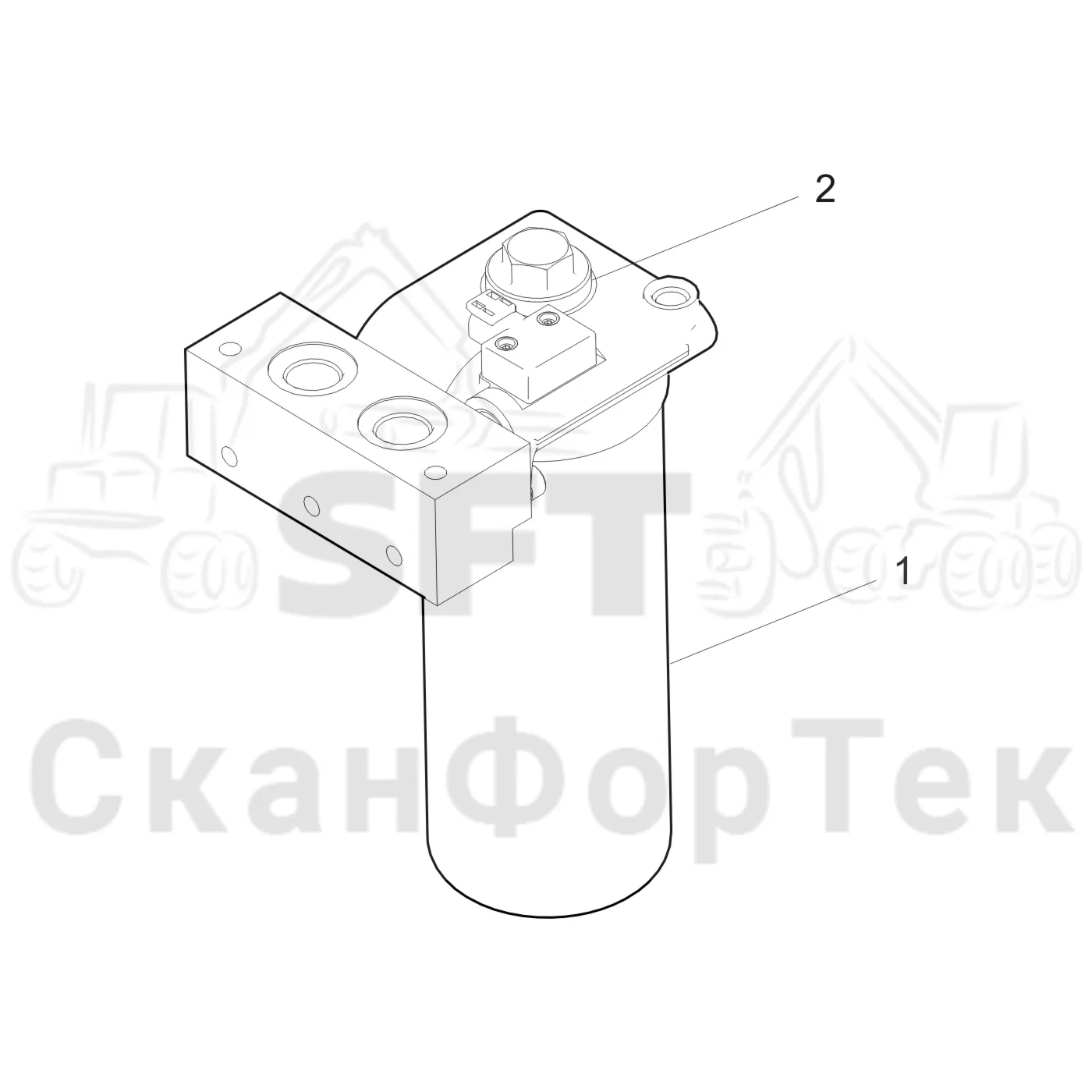 Схема: Komatsu / Форвардер / 890.3 / Каталог запасных частей / Гидравлика / Гидравлические насосы / Насосная установка 170cc / Масляный фильтр
