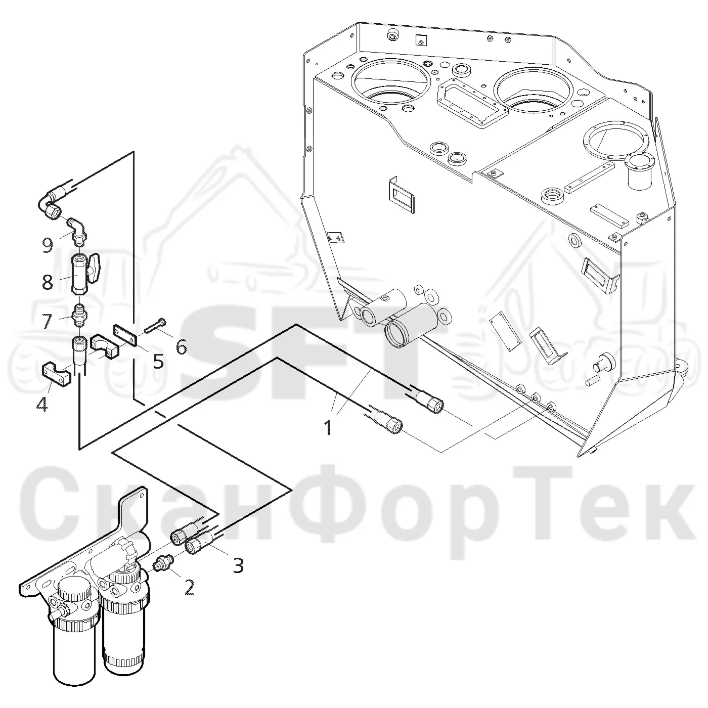 Схема: Valmet / Форвардер / Valmet 840.4 / Valmet 840.4 / Каталог запасных частей / Двигатель / Топливная система / Топливная система / Топливная система