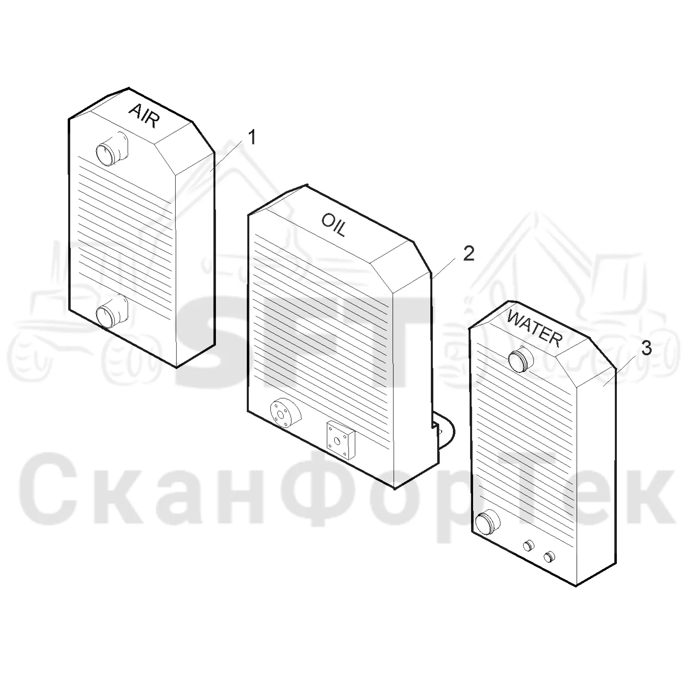 Схема: Valmet / Форвардер / Valmet 840.3 / Valmet 840.3 Ch. 311174- / Valmet 840.3 Ch. 311174- / Каталог запасных частей / Двигатель / Двигатель 312194- / Система охлаждения / Система охлаждения двигателя 312101- / Запасные части холодильника