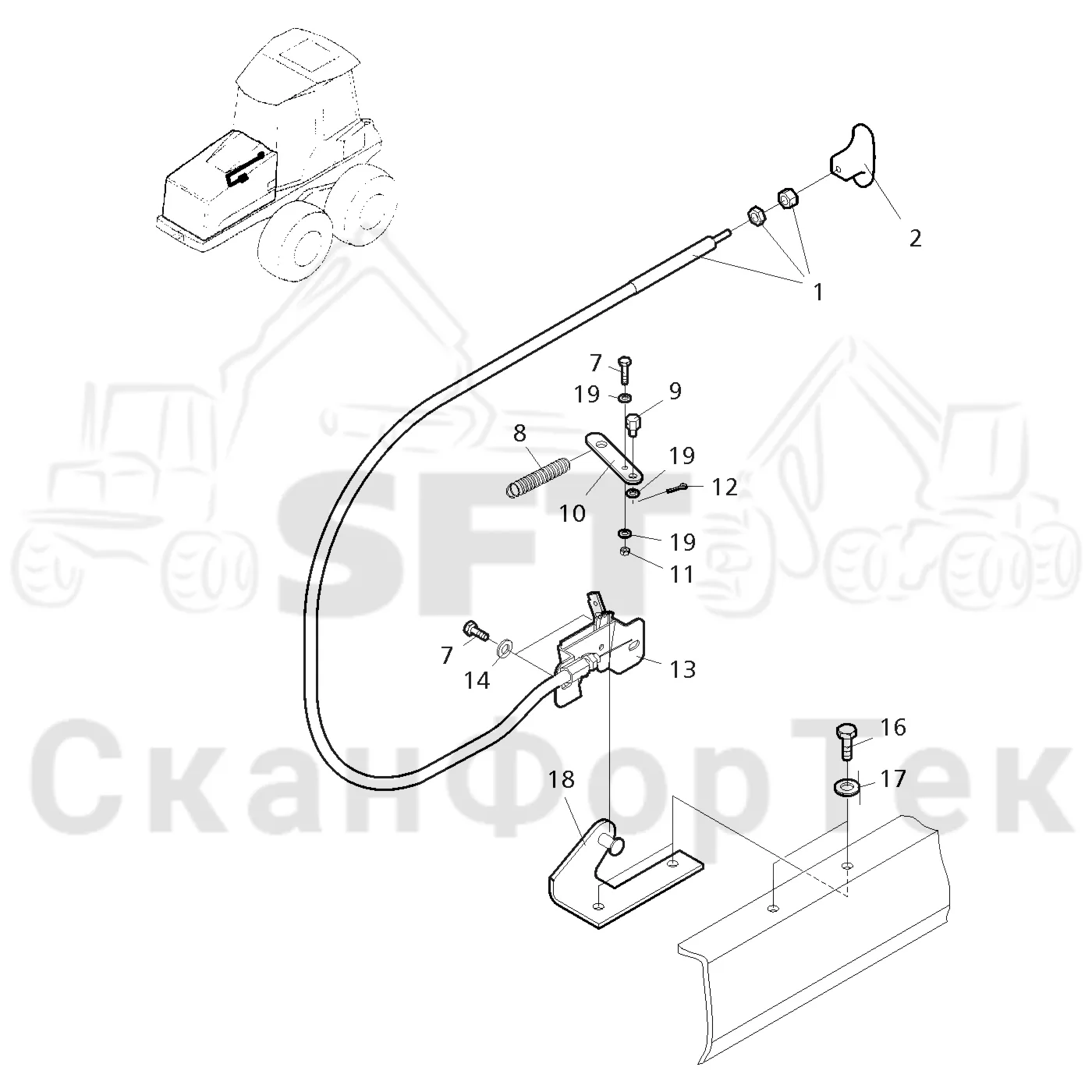 Схема: Valmet / Форвардер / Valmet 840.1 / Valmet 840.1 / Каталог запасных частей / шасси / Капоты и крышки / Капот двигателя Крышка / Крюк Двигатель Крышка