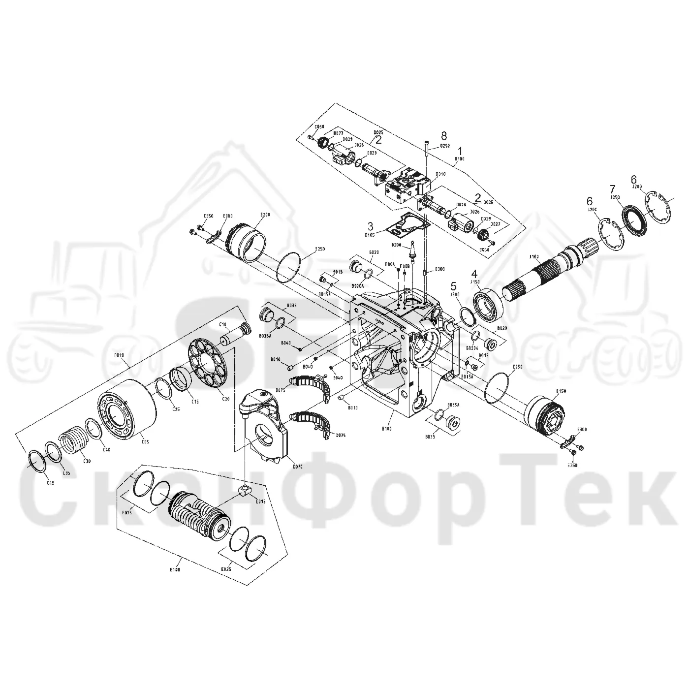 Схема: Valmet / Форвардер / Valmet 840.4 / Valmet 840.4 / Каталог запасных частей / Гидравлика / Гидравлические насосы / Насосная установка / Гидравлический насос Запчасть