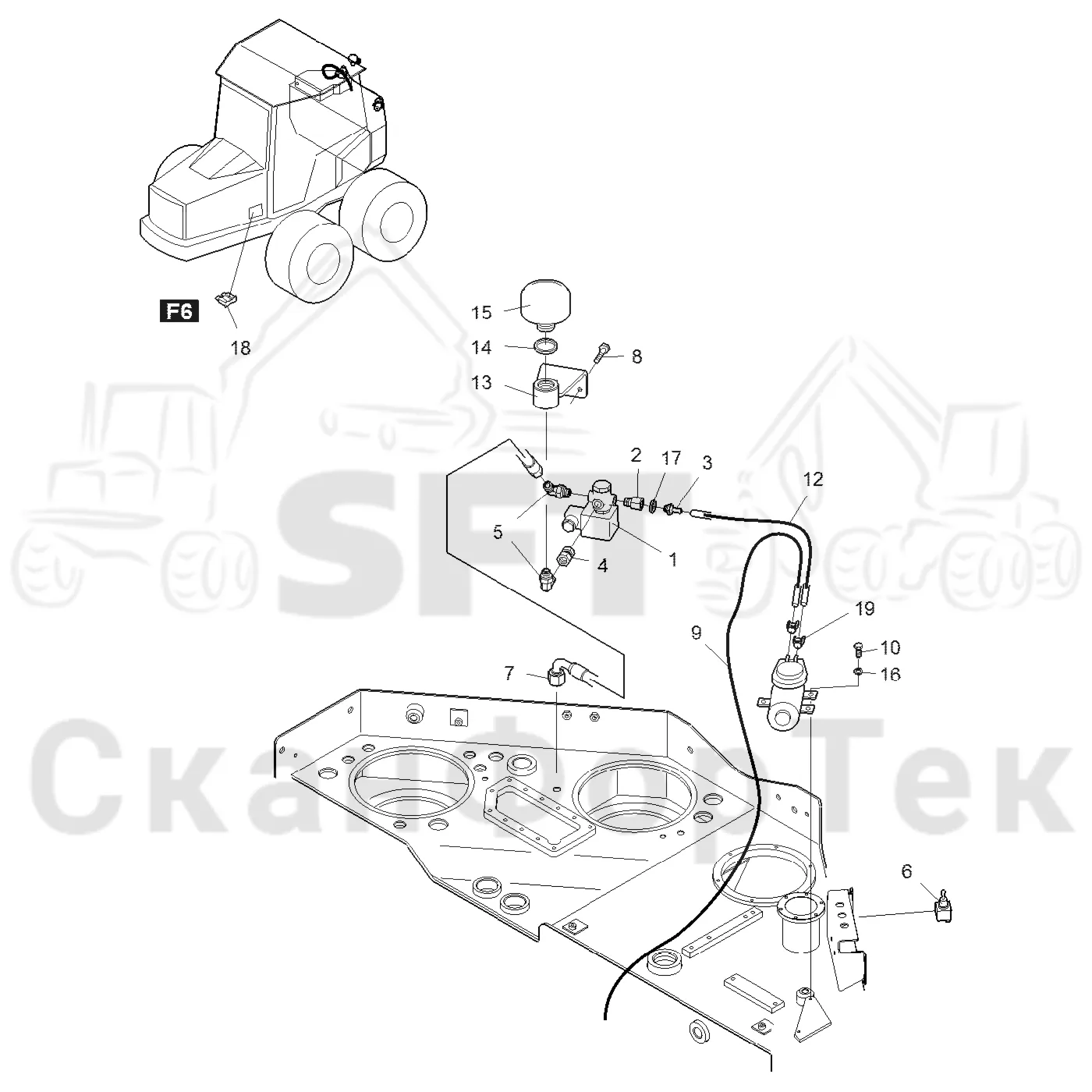 Схема: Komatsu / Форвардер / 840TX / Каталог запасных частей / Гидравлика / Бак гидравлики / Вакуумный насос / Вакуумный насос