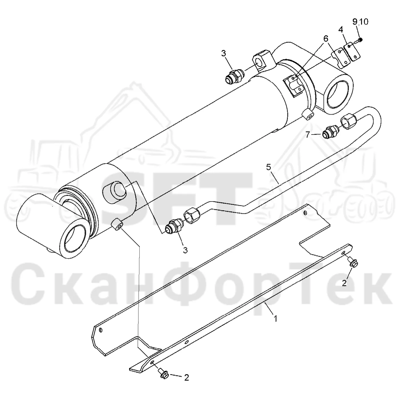 Схема: Valmet / Форвардер / Valmet 860.4 / Valmet 860.4 / Каталог запасных частей / Подъемный кран / Подъемный кран / Valmet CRF 11 Ch. V1001- / Каталог запасных частей / CRF 11 Combi ProTec Tilt / CRF 11 Combi ProTec Tilt / Подъемный кран / Подъемный цилиндр гидравлики